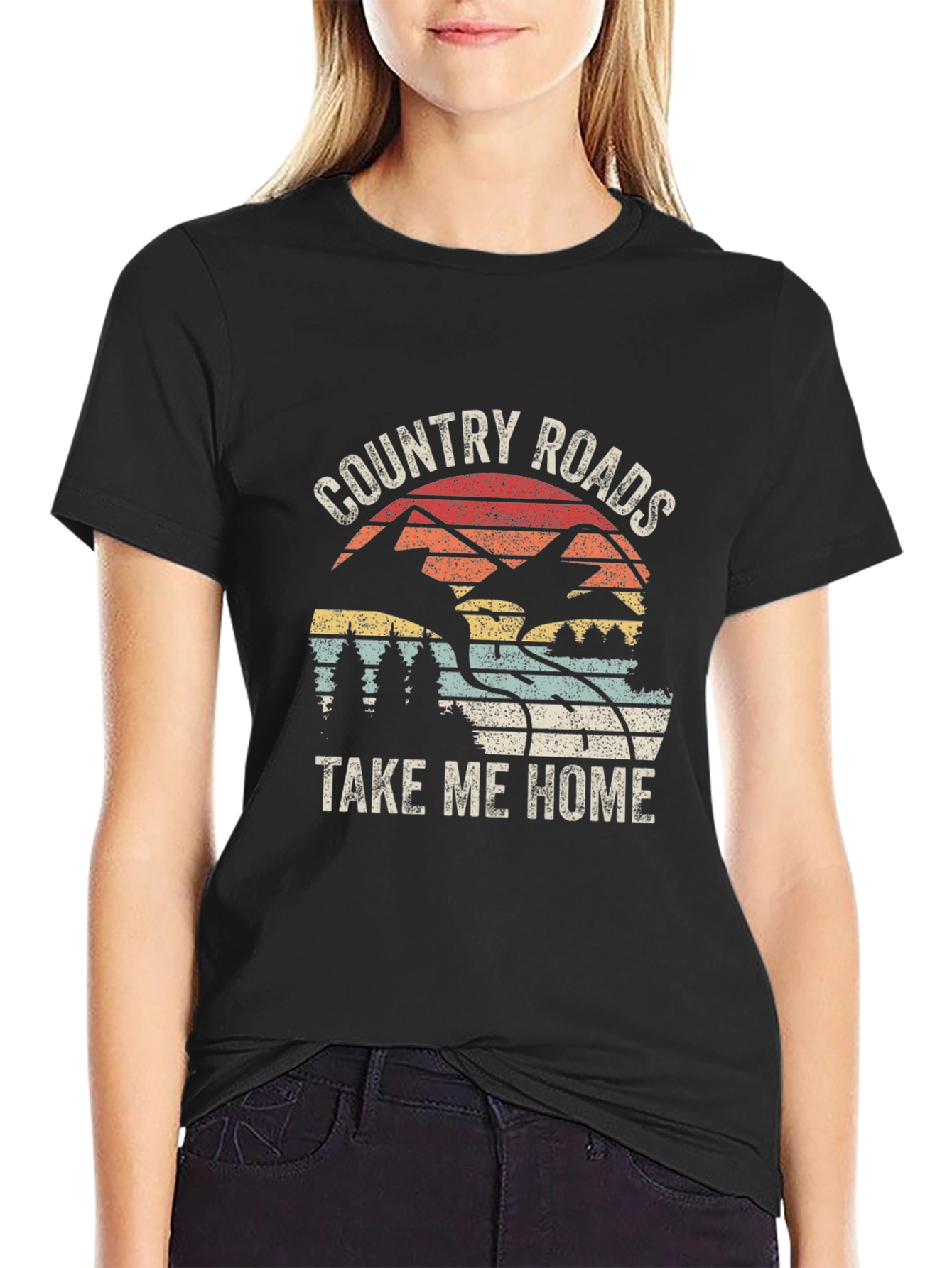 Black Country Roads T-Shirt - Take Me Home Black Tee view 2
