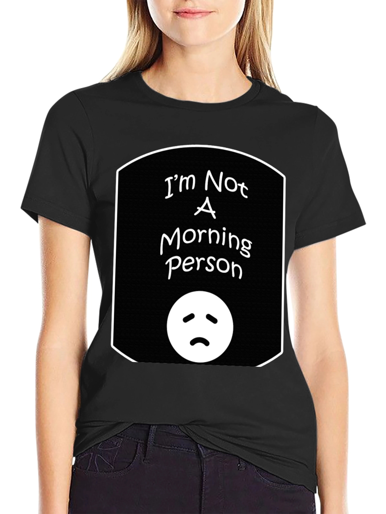 Black Funny "I'm Not a Morning Person" Graphic Tee view 2
