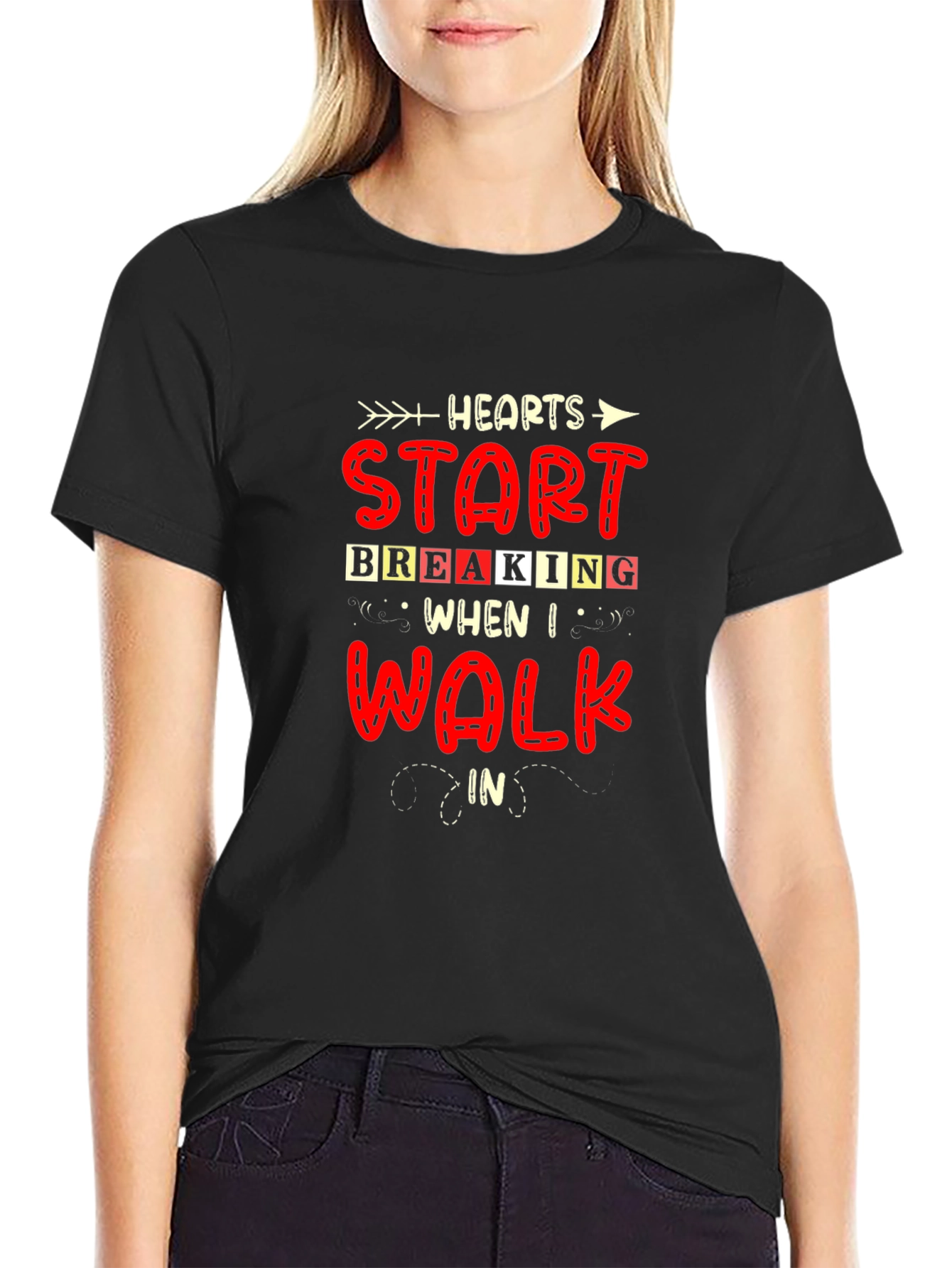 Black Heartbreaker Graphic Tee - Bold Statement Shirt view 2