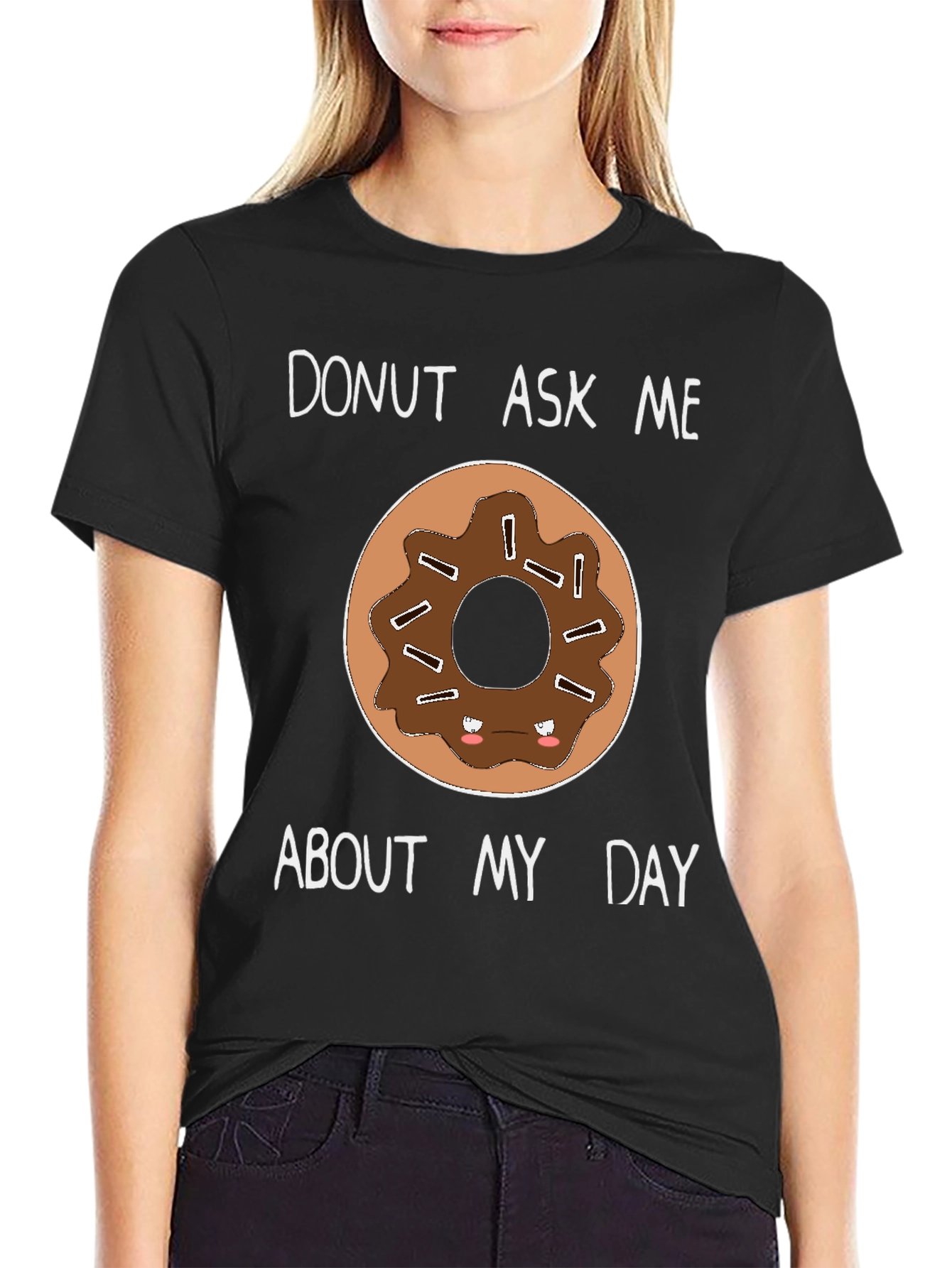 Black Donut Ask Me About My Day T-Shirt view 2