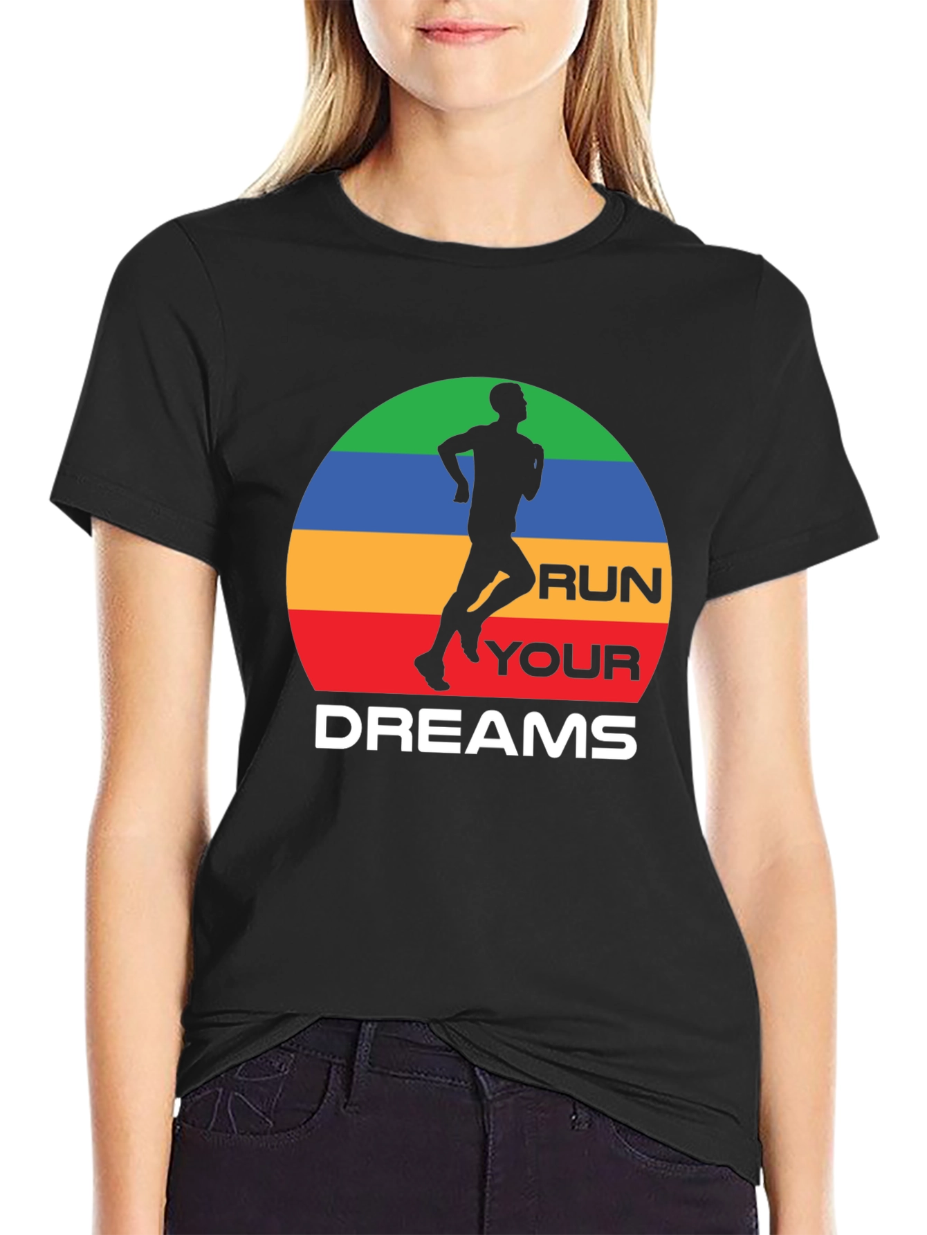 Black Run Your Dreams Graphic T-Shirt view 2