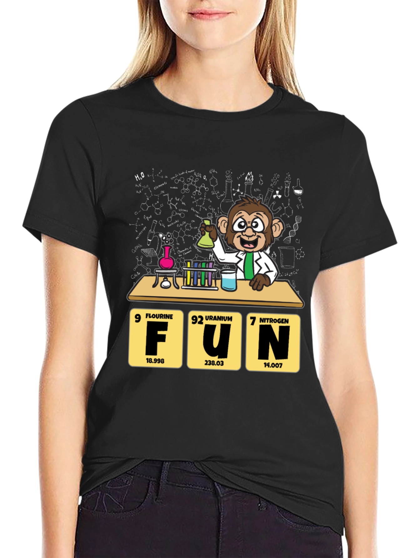 Black Science Monkey FUN T-Shirt view 2