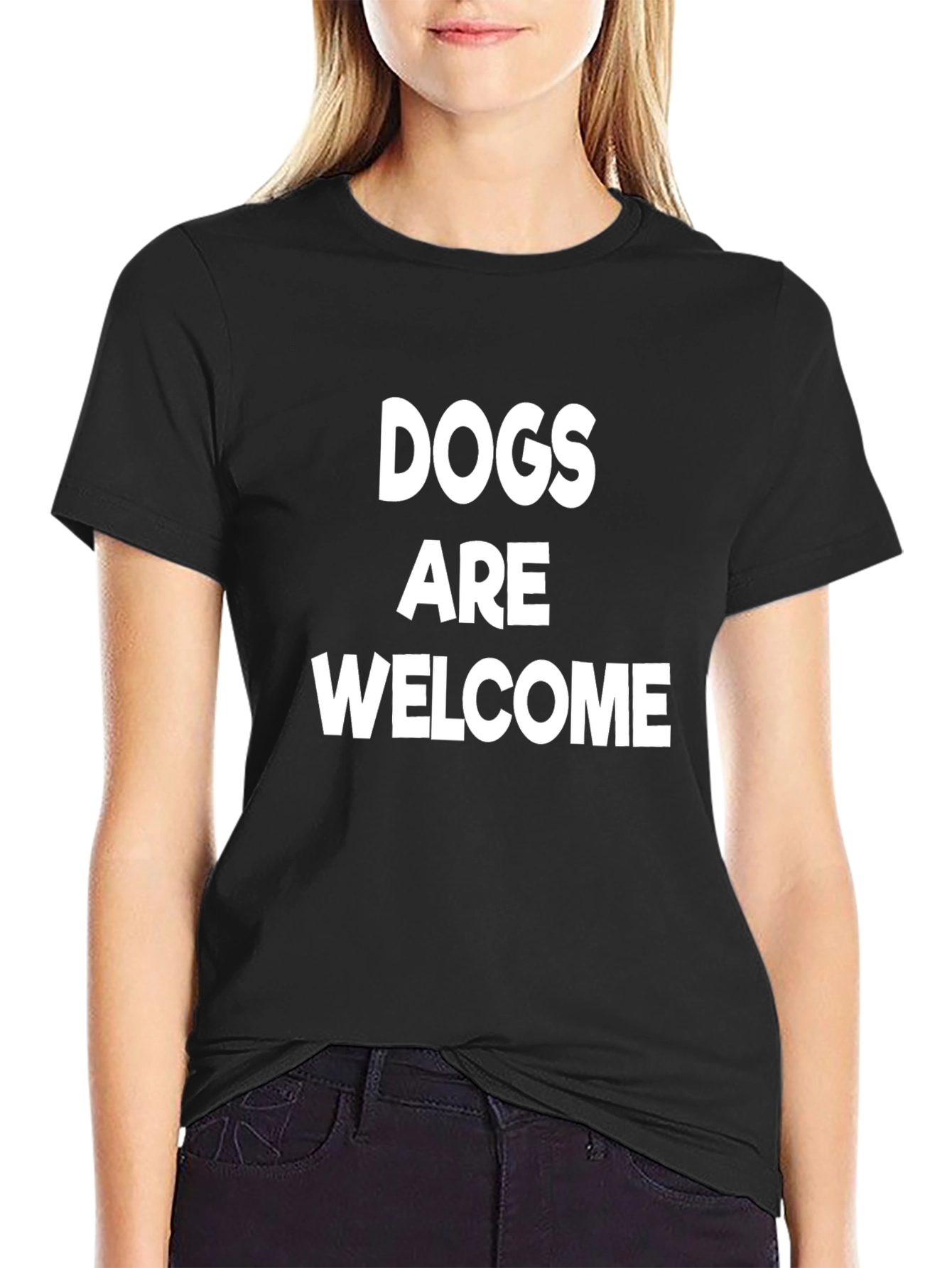 Dogs Are Welcome Graphic Tee - Black Unisex Shirt - 2