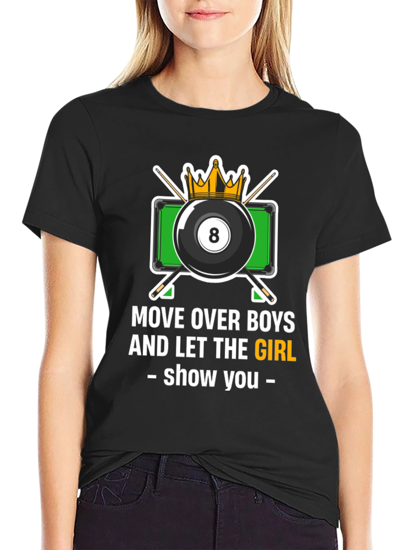 Black Billiards Girl T-Shirt - Move Over Boys view 2