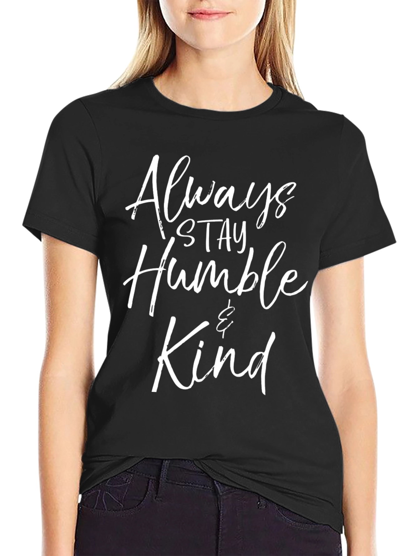 Black Always Stay Humble & Kind Graphic Tee view 2