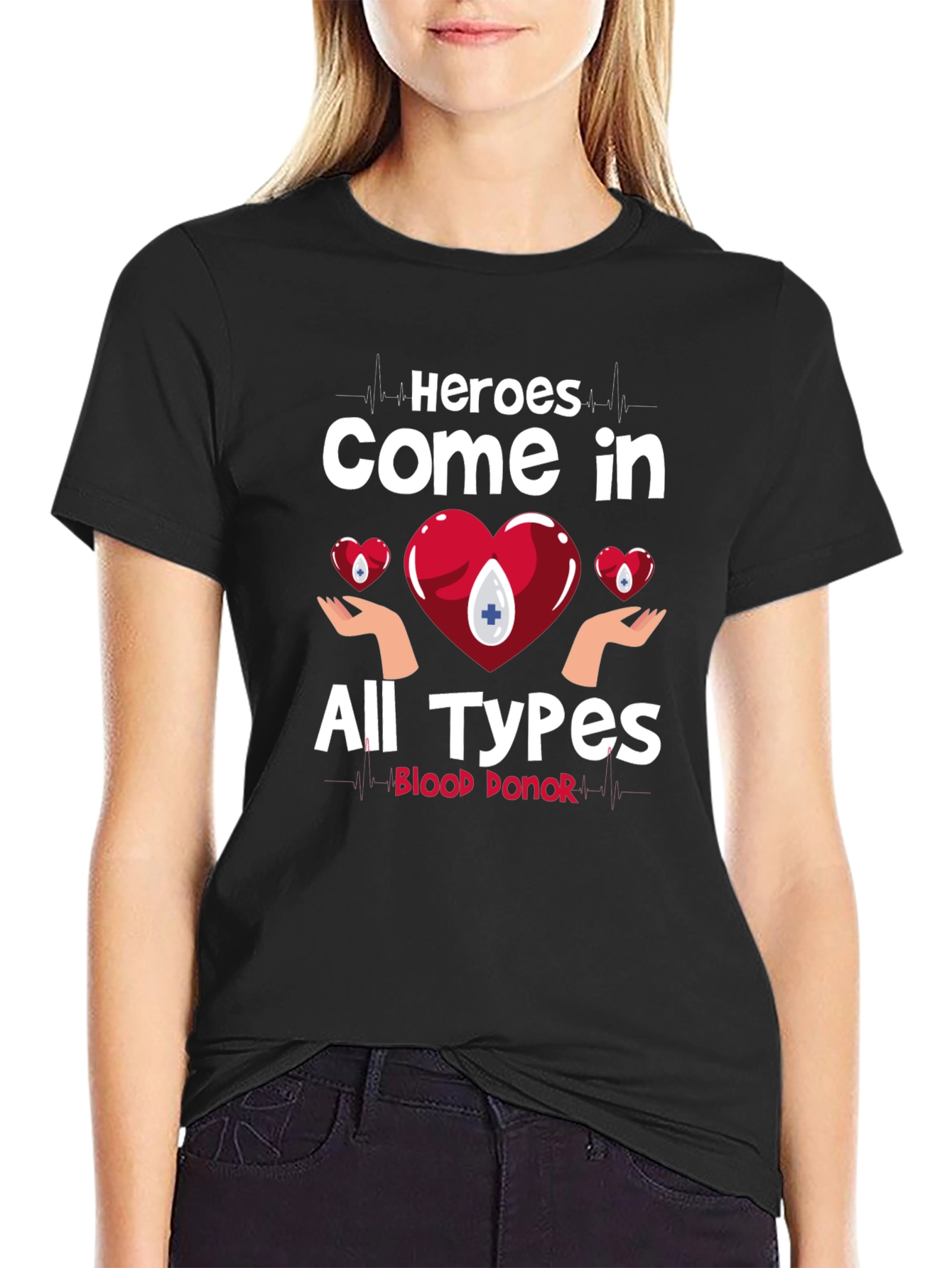 Black Heroes Come in All Types Blood Donor T-Shirt view 2