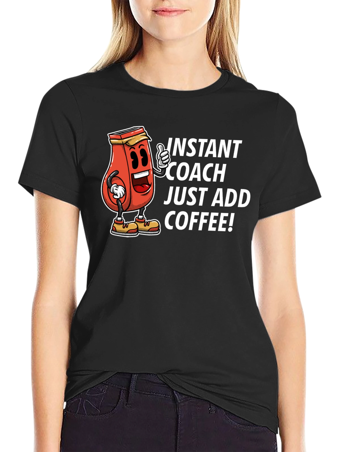 Black Instant Coach Coffee T-Shirt view 2