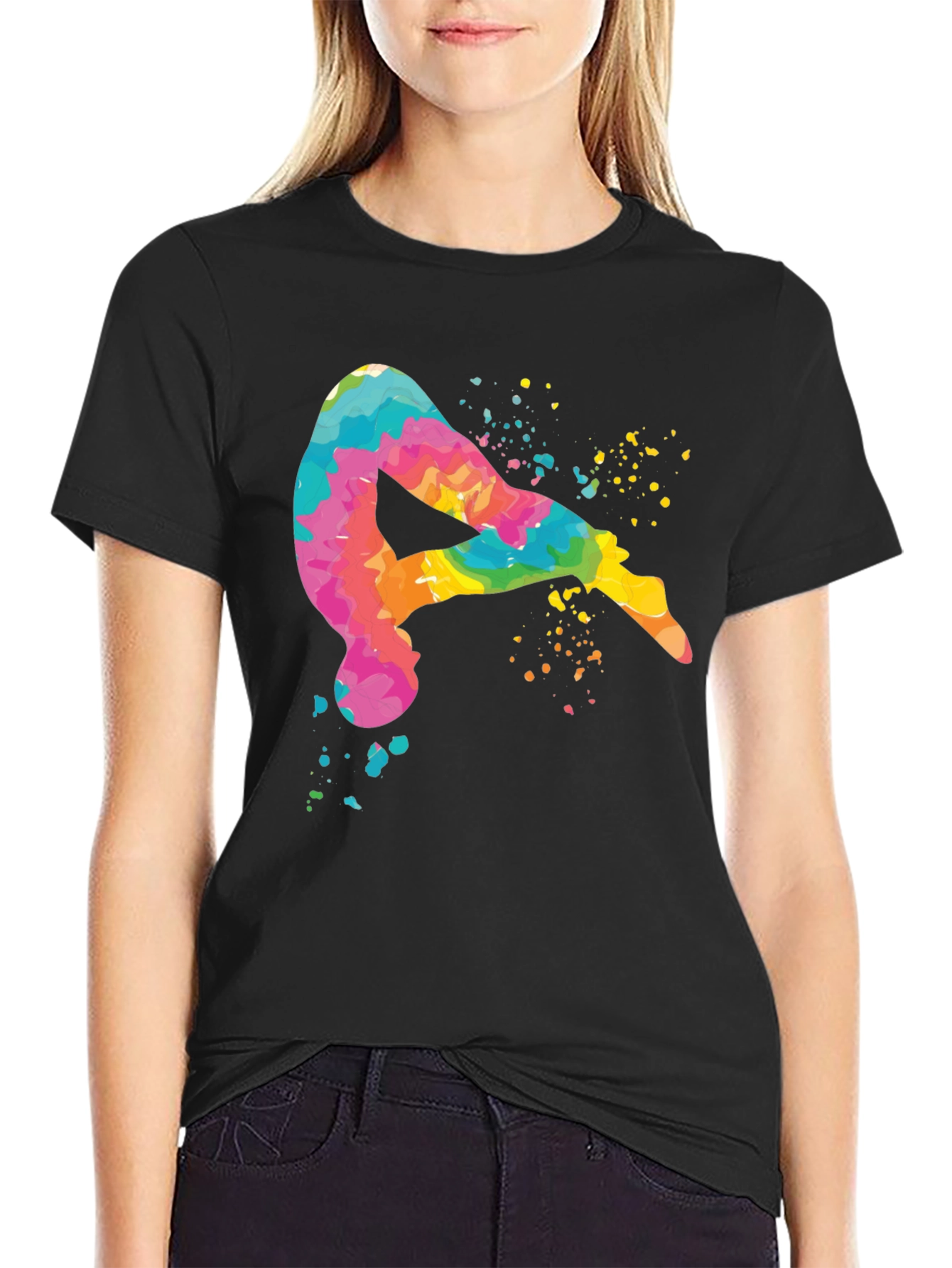 Black Colorful Diving T-Shirt view 2