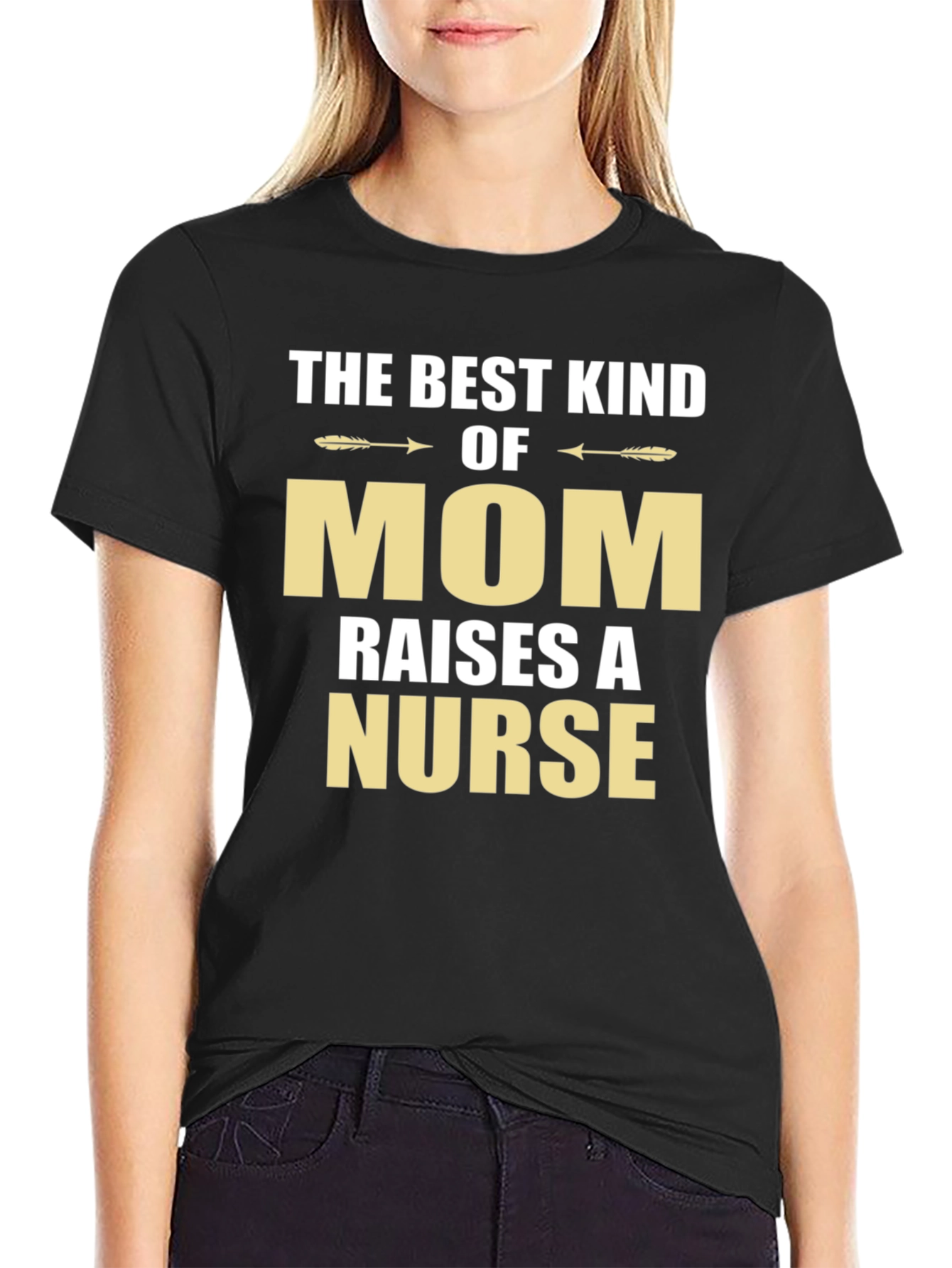 Black Best Kind of Mom Raises a Nurse T-Shirt view 2