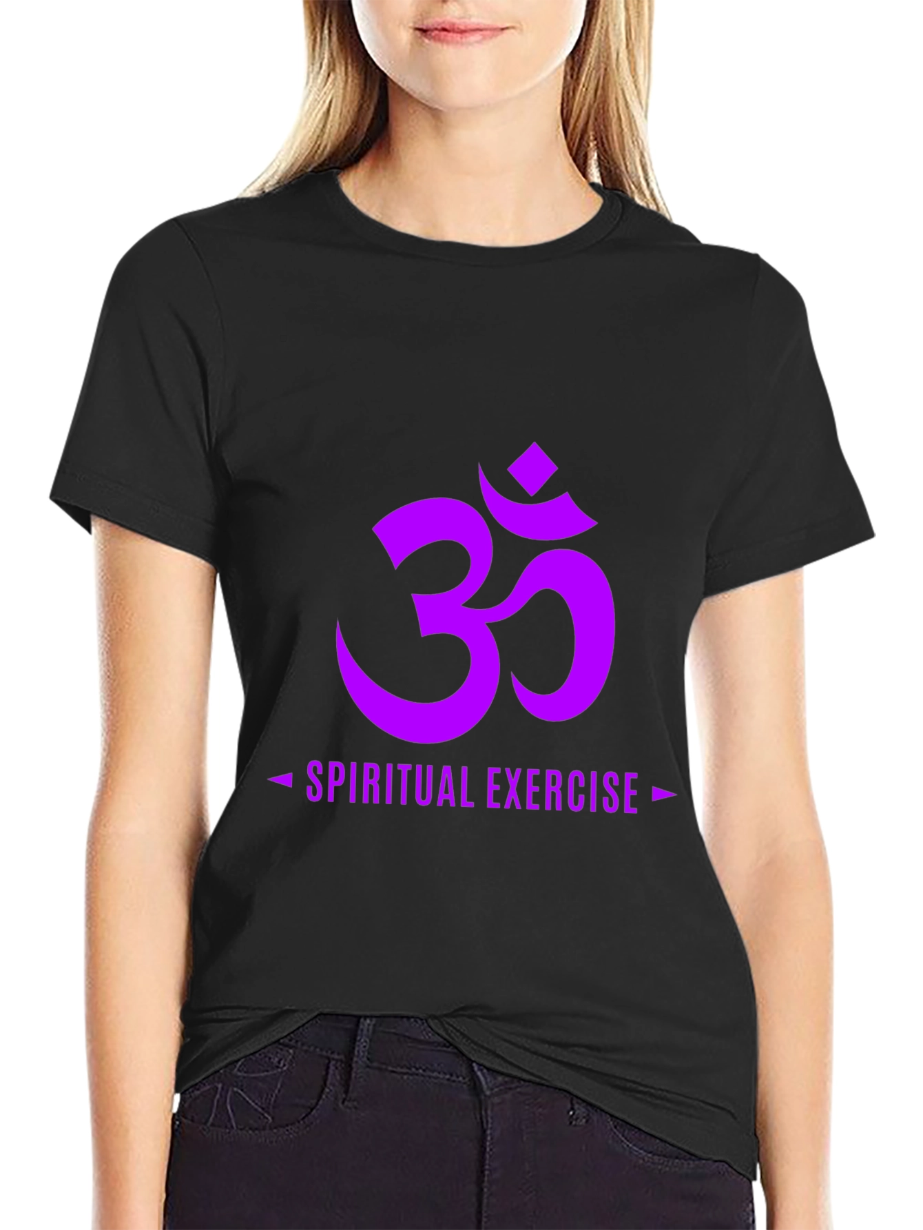 Black Spiritual Exercise Black Graphic Tee view 2