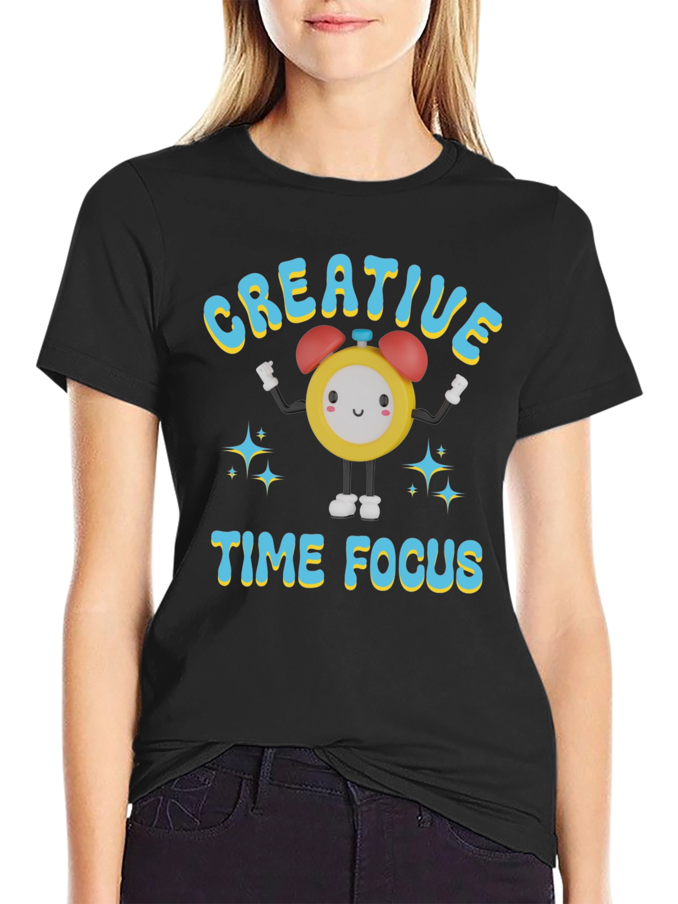 Black Creative Time Focus Graphic Tee view 2