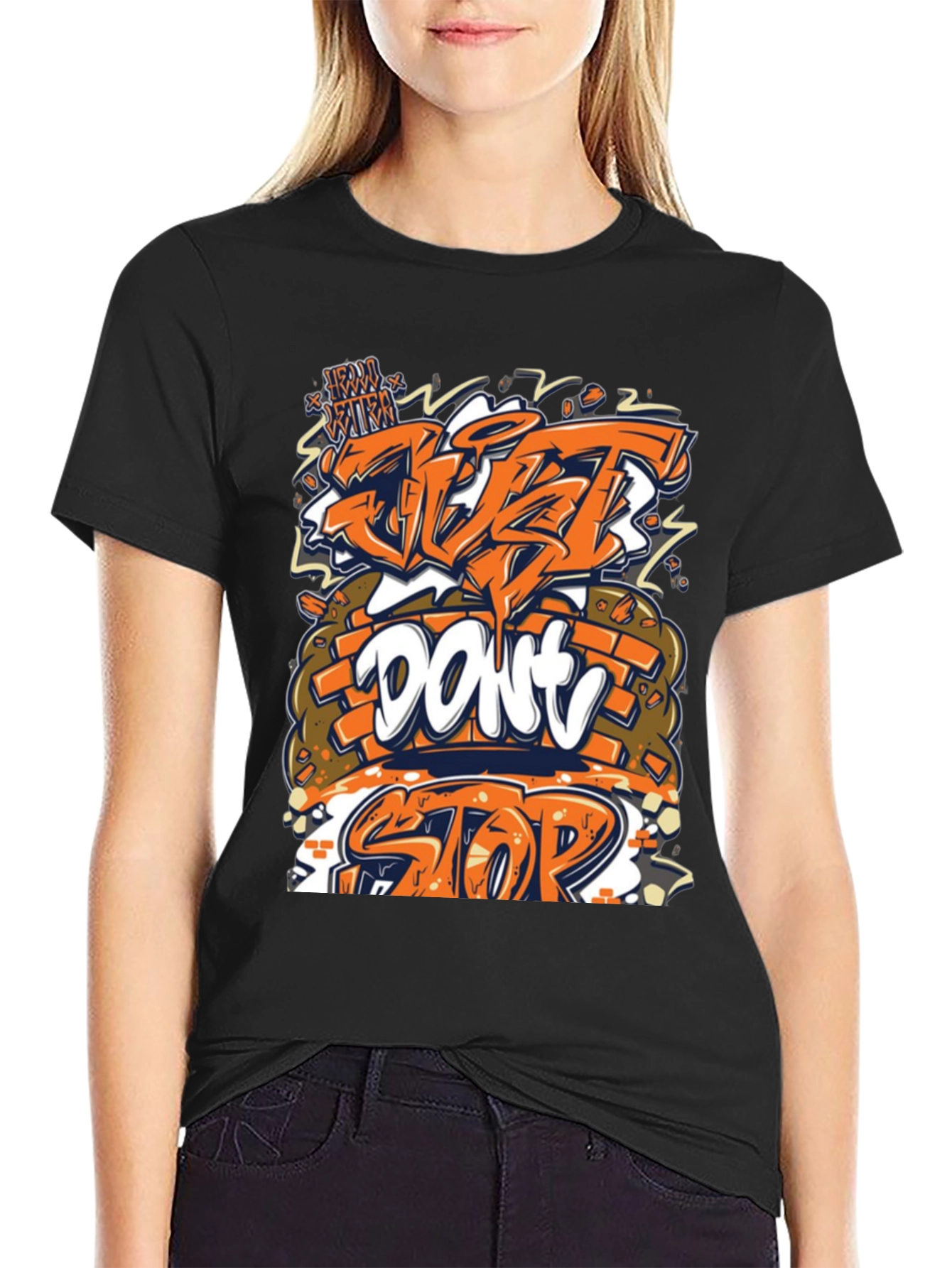 Black Just Don't Stop Graphic Tee view 2