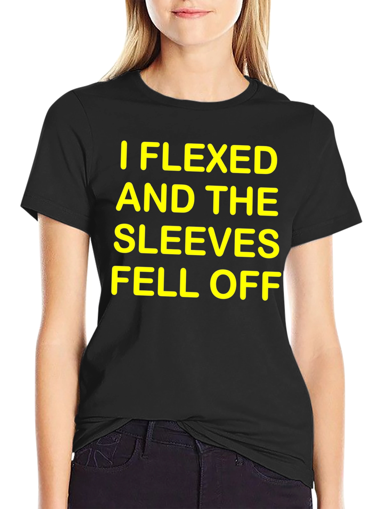 Black I Flexed and The Sleeves Fell Off Graphic T-Shirt view 2