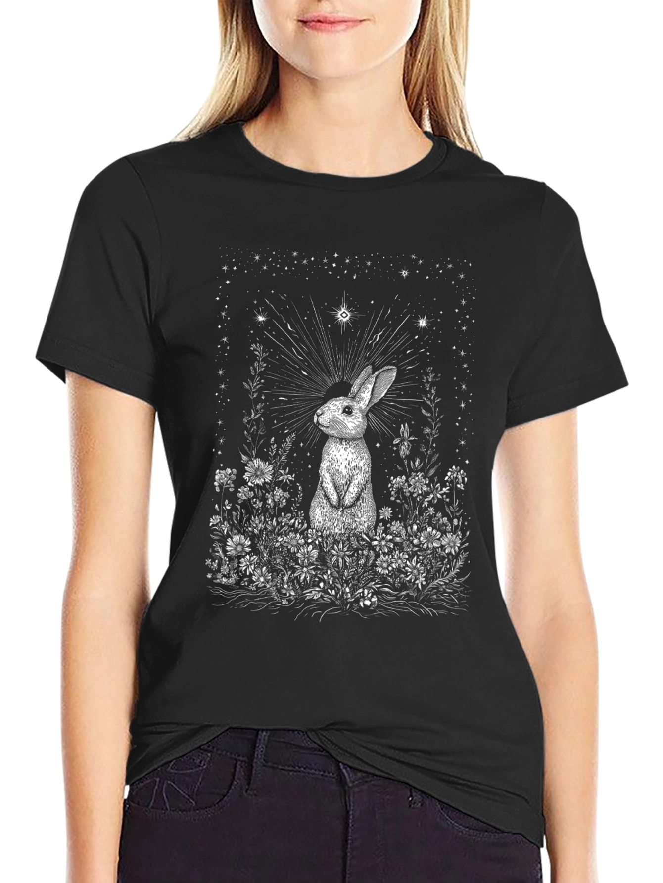 Black Rabbit in Starlight Black Graphic Tee view 2