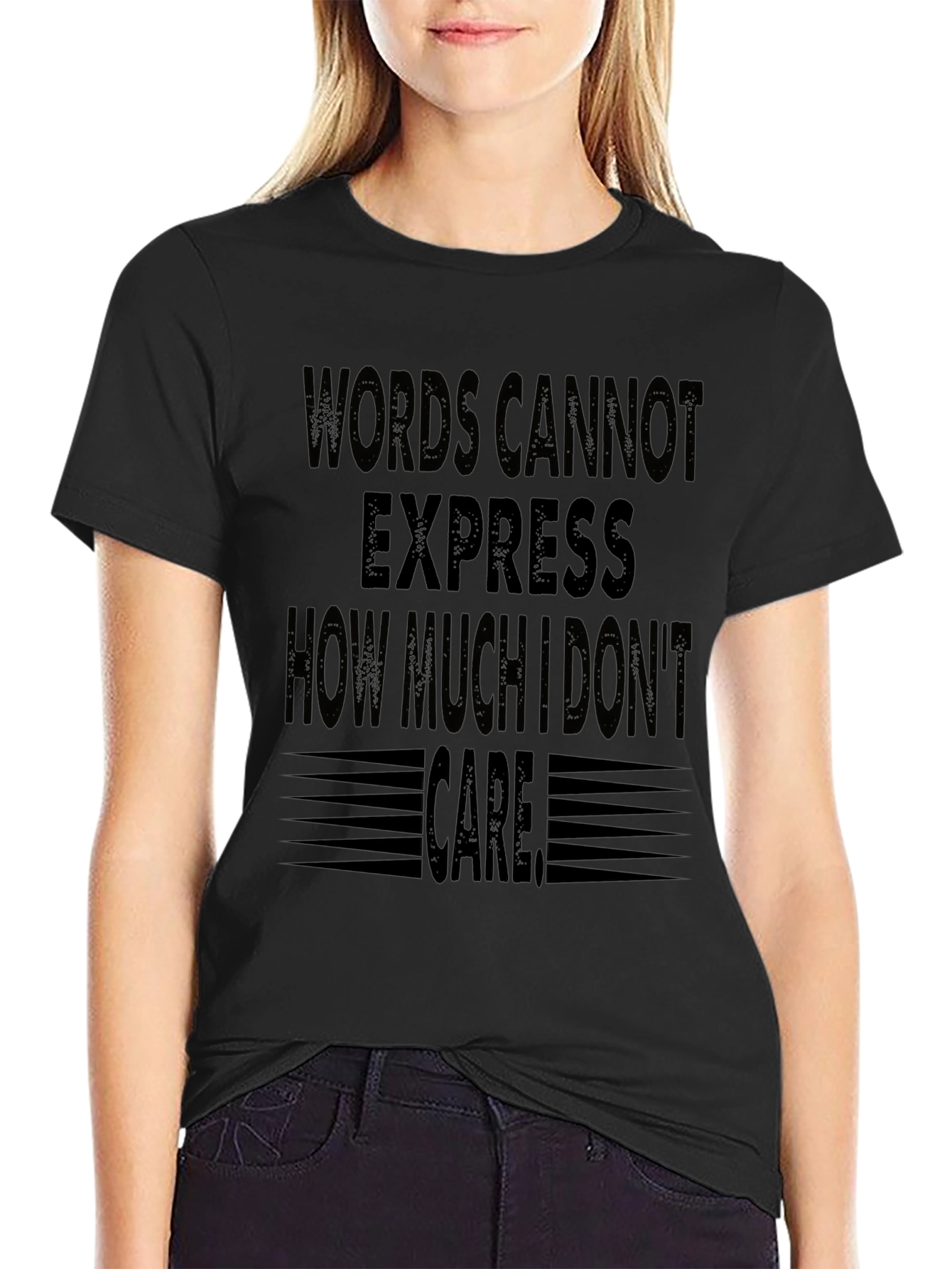 Black Words Cannot Express Funny Graphic T-Shirt view 2