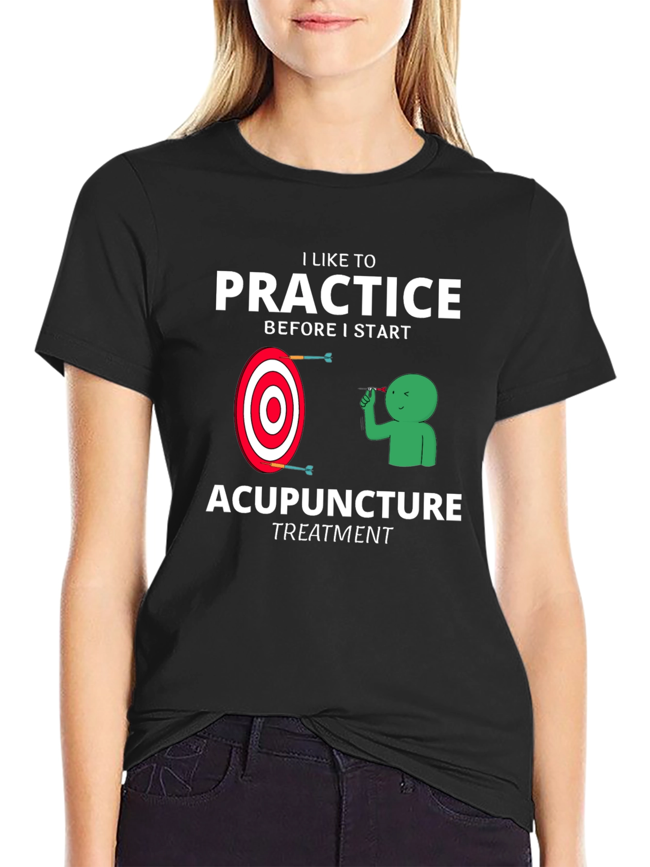 Black Acupuncture Practice Funny T-Shirt view 2