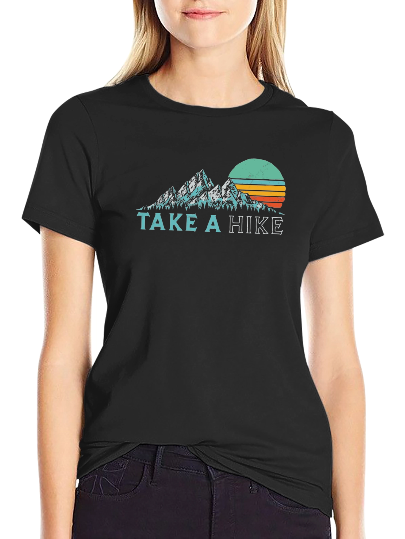 Black Take a Hike Retro Graphic Tee view 2