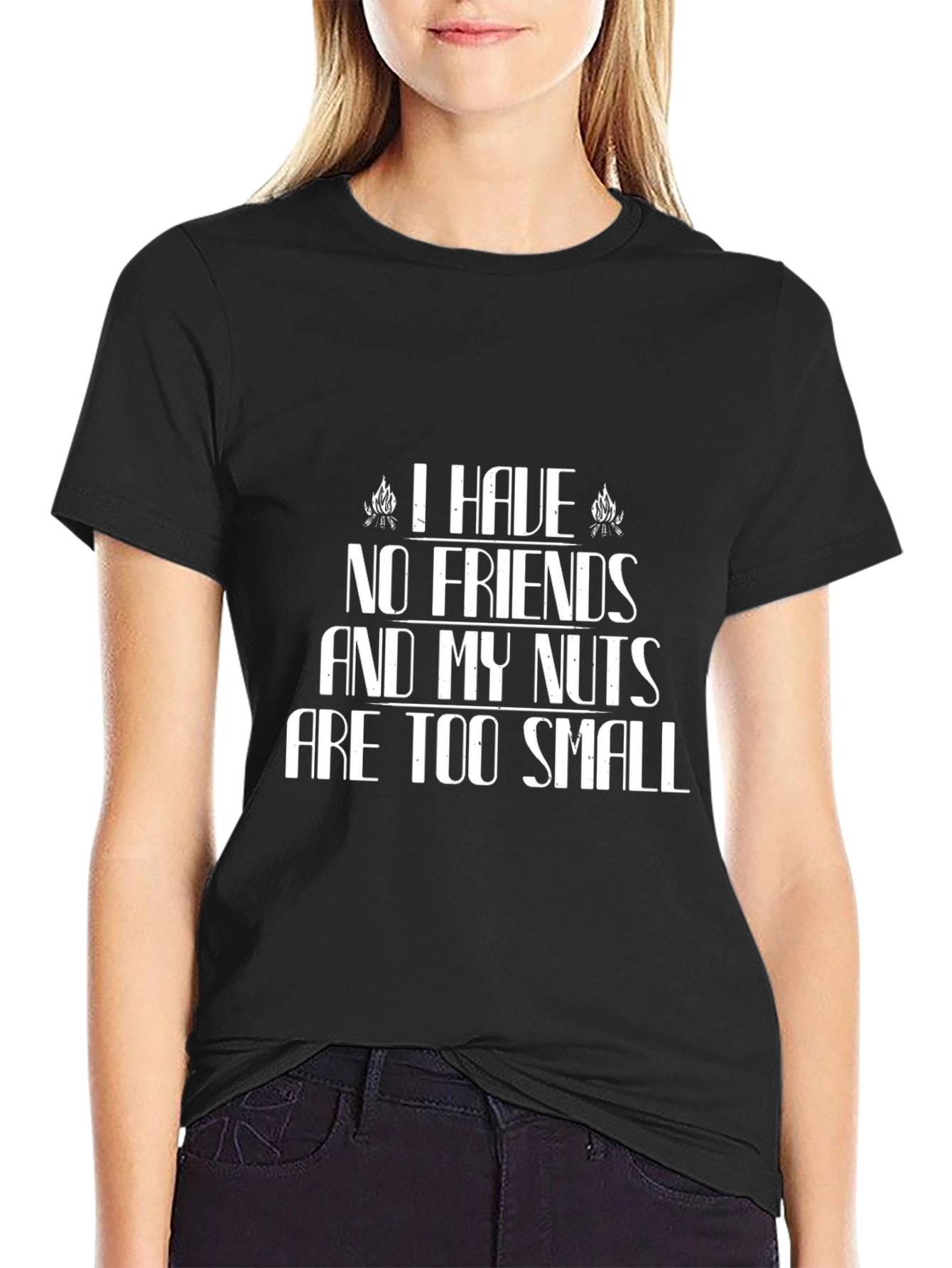 Black Humorous Graphic Tee: "I Have No Friends..." view 2