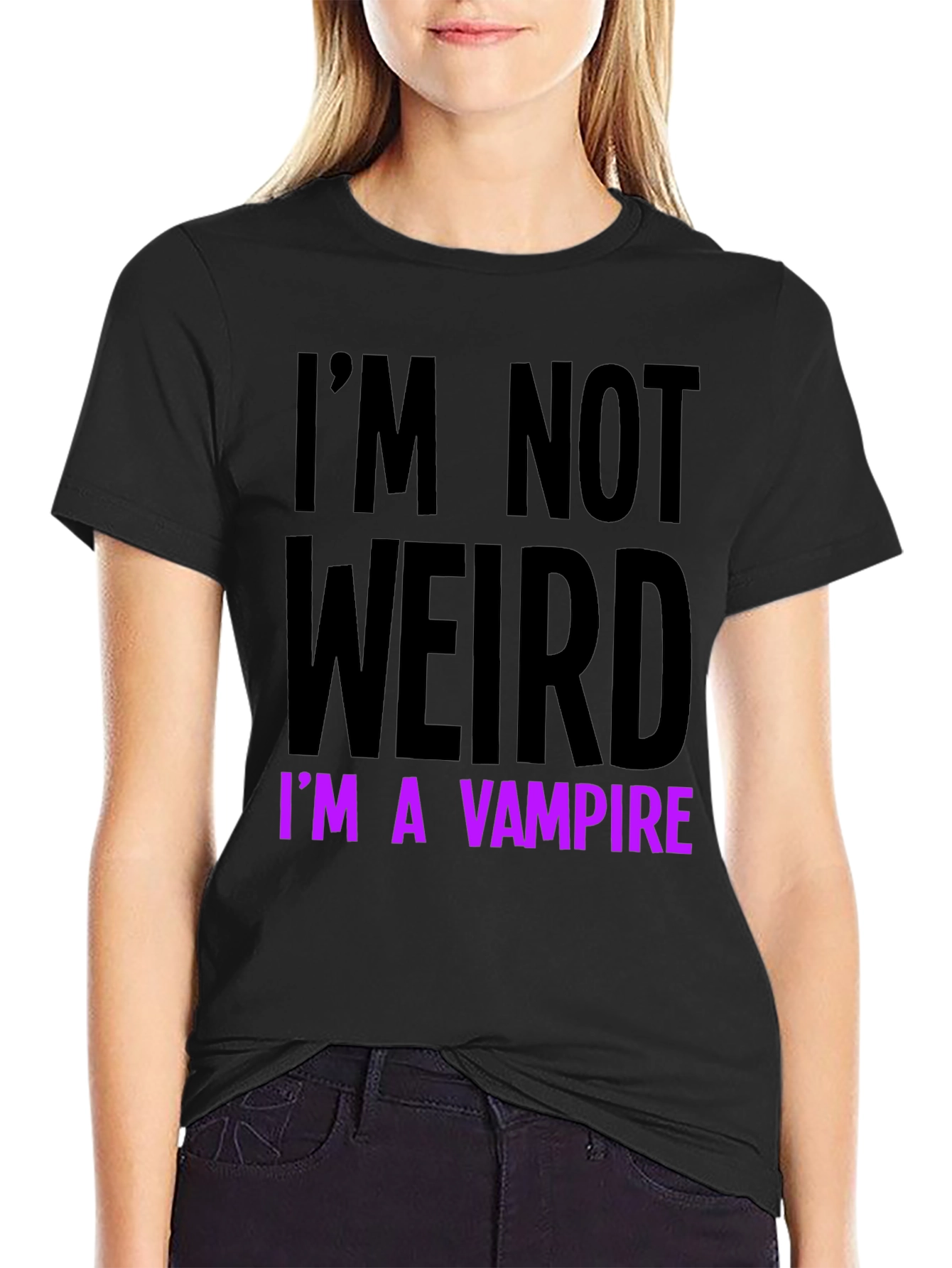 Black I'm Not Weird I'm A Vampire T-Shirt view 2