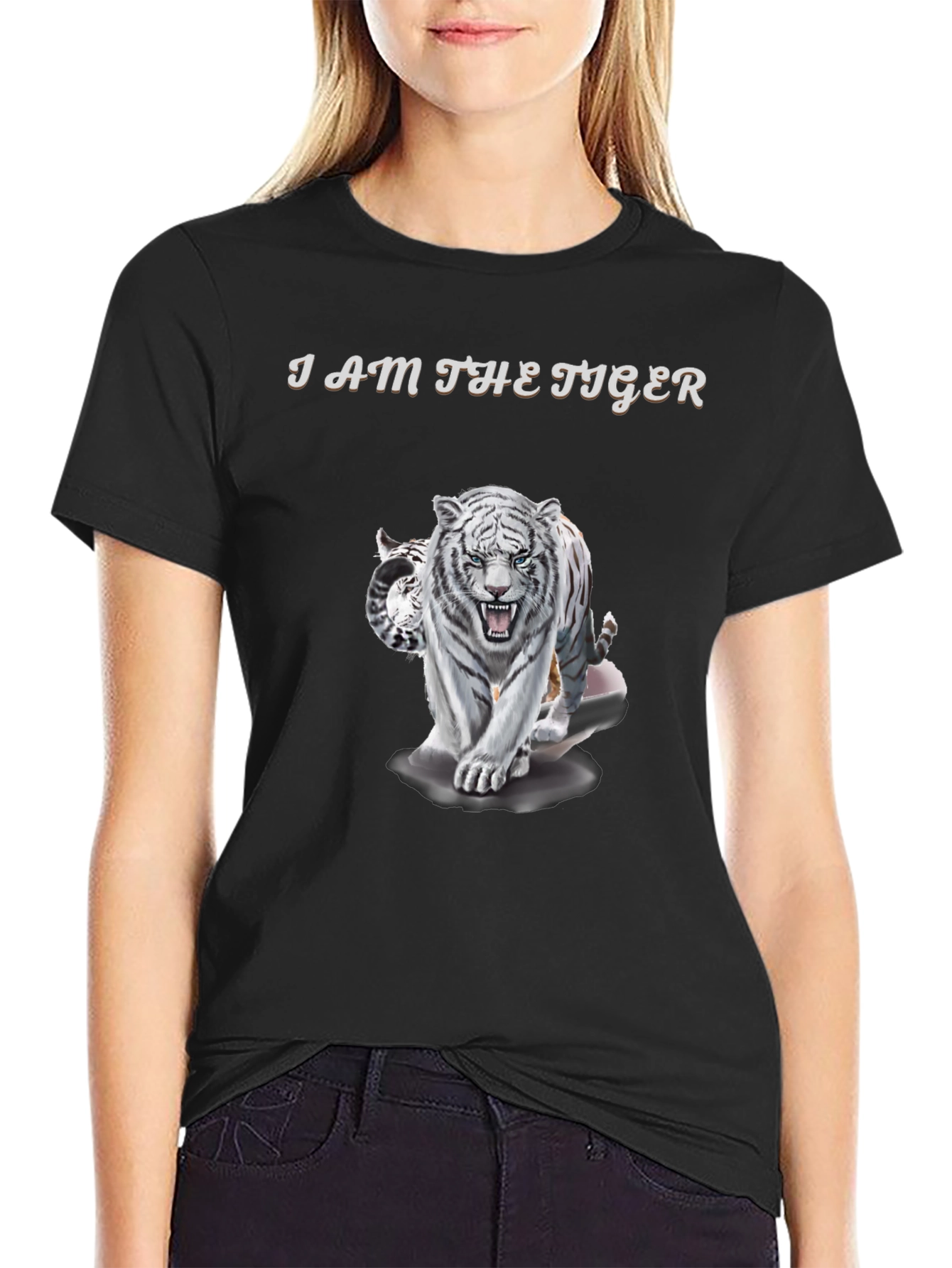 Black I Am The Tiger Graphic Tee view 2