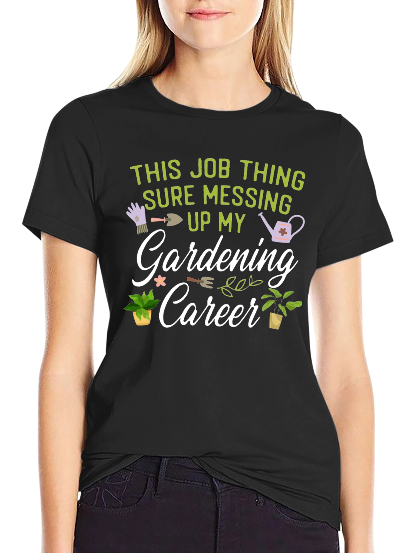 Black Gardening Career Graphic T-Shirt view 2
