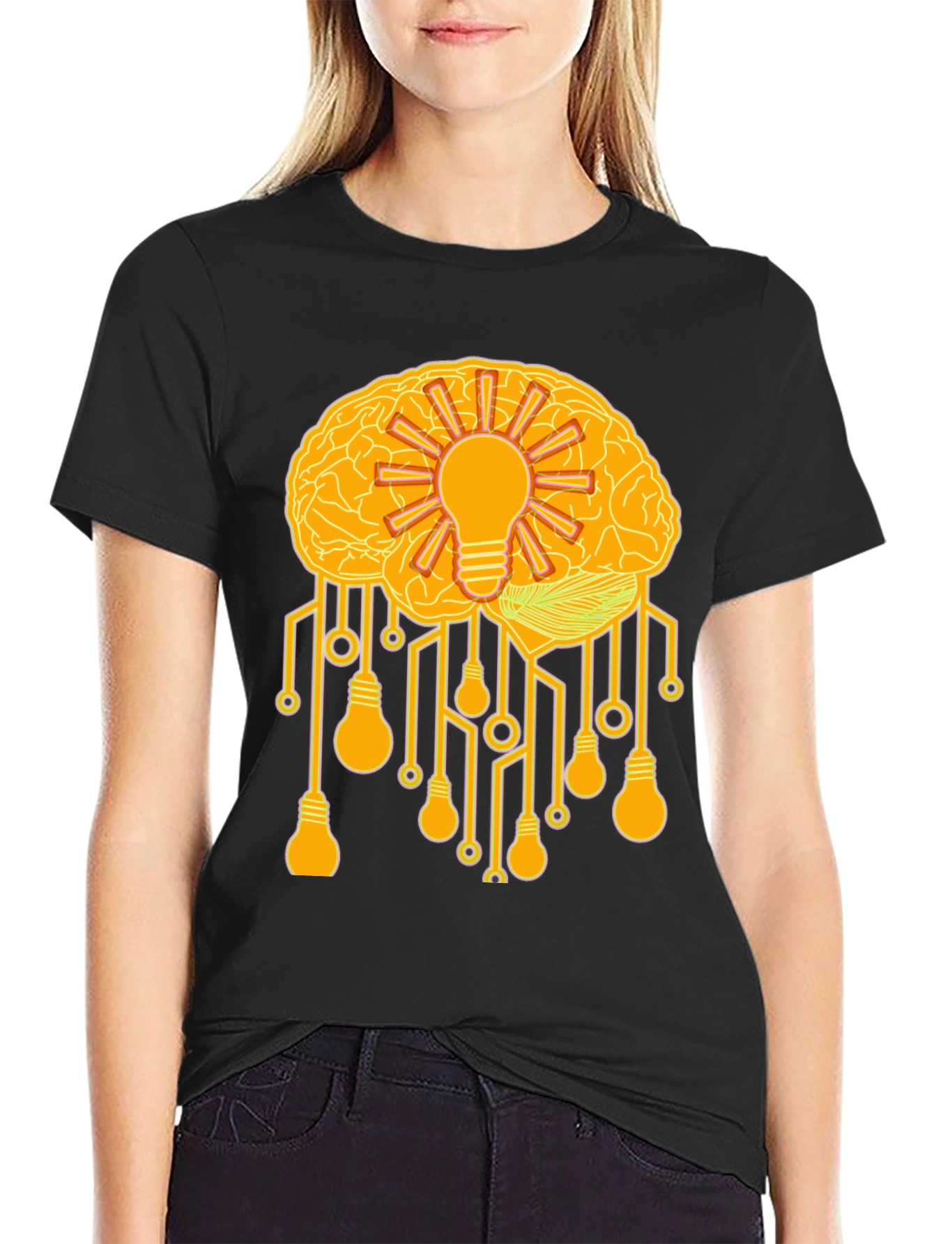 Black Brain Power T-Shirt - Idea Generator view 2