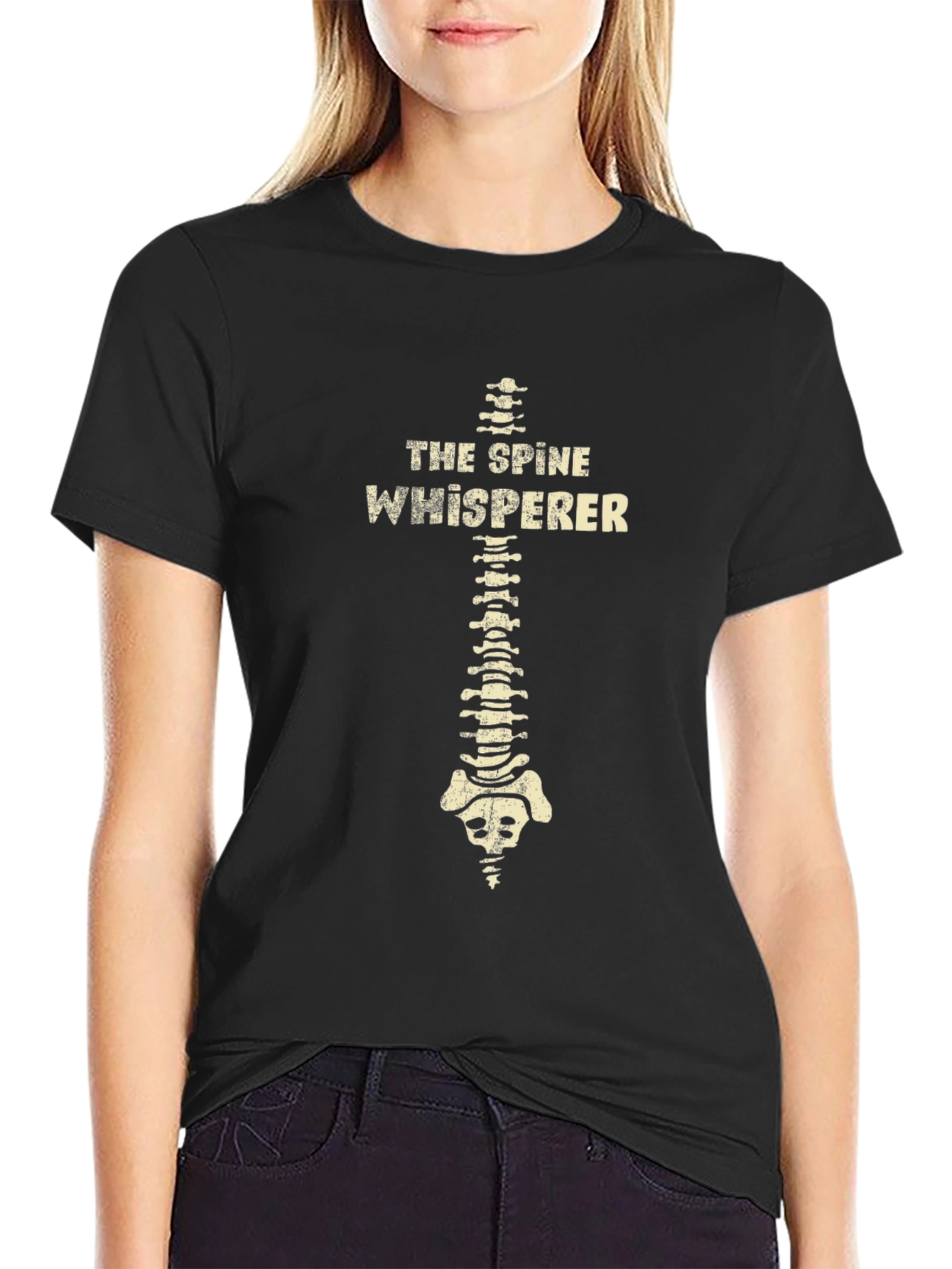 Black The Spine Whisperer Graphic Tee - Chiropractor Humor view 2