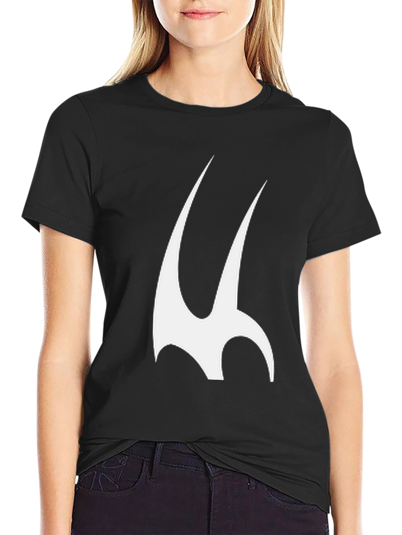 Black Abstract Graphic Print T-Shirt - Black view 2