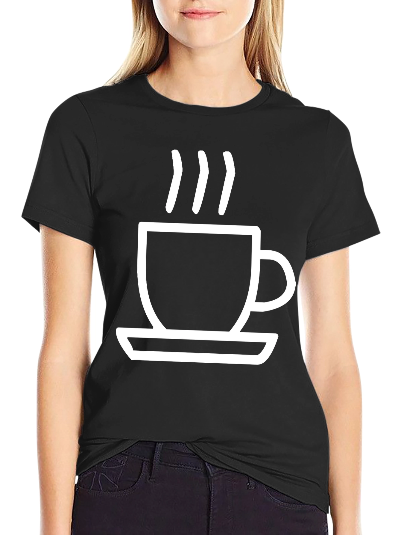 Black Coffee Cup Graphic Black T-Shirt view 2