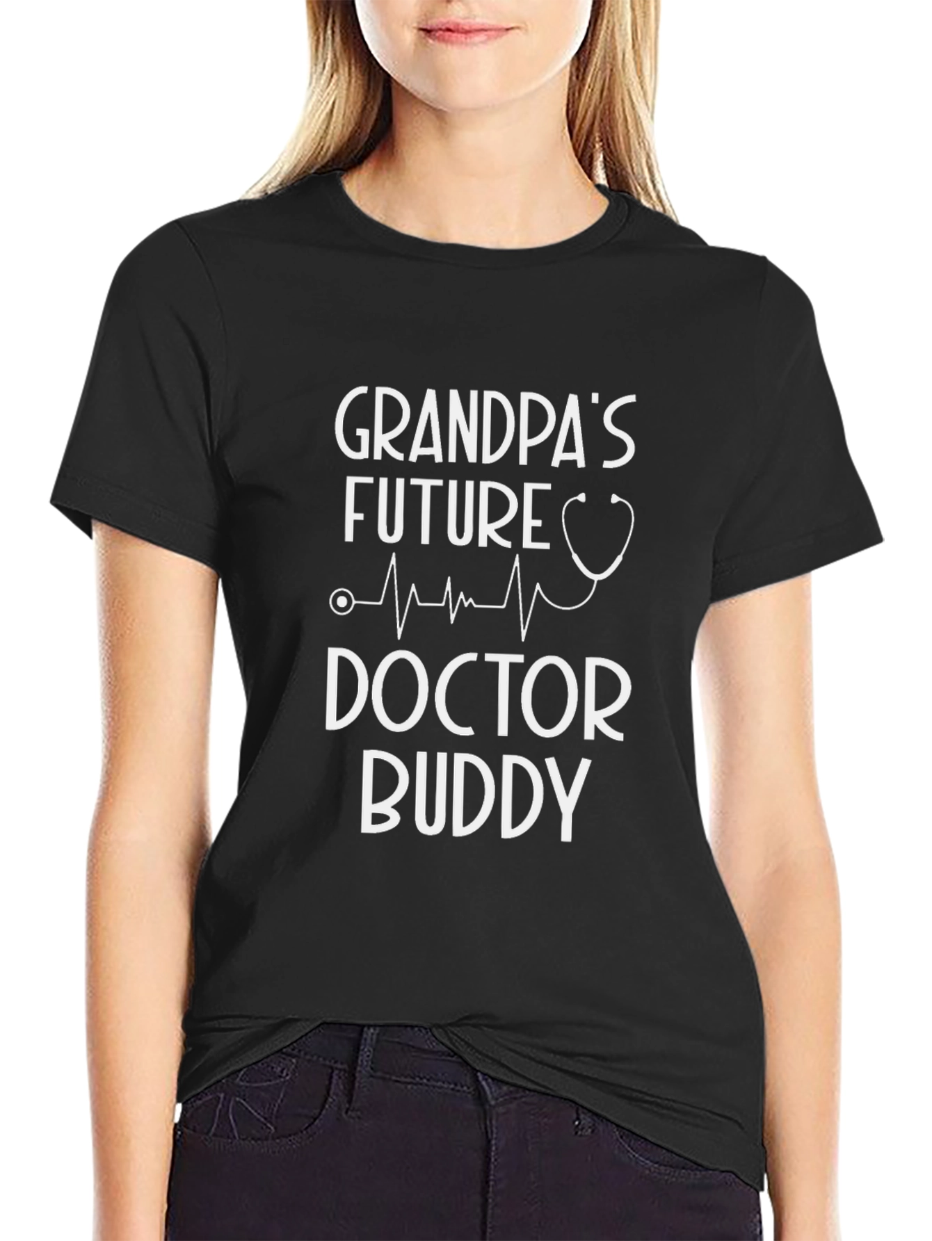 Black Grandpa's Future Doctor Buddy T-Shirt view 2