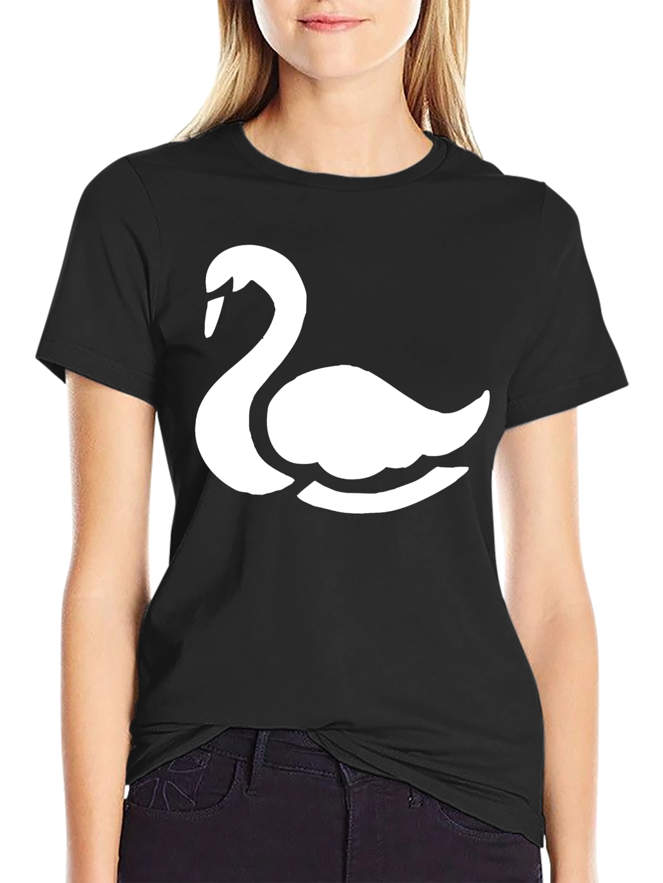 Black Swan Graphic Black T-Shirt - Stylish & Comfortable view 2