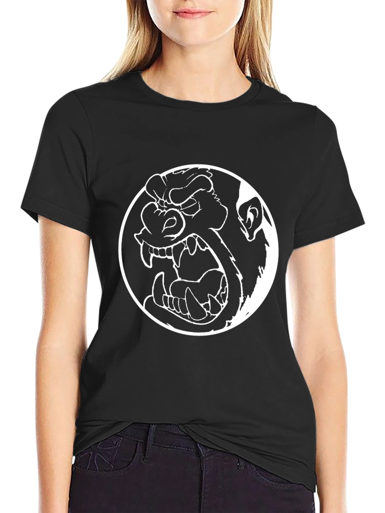 Black Men's Black Gorilla Graphic T-Shirt view 2