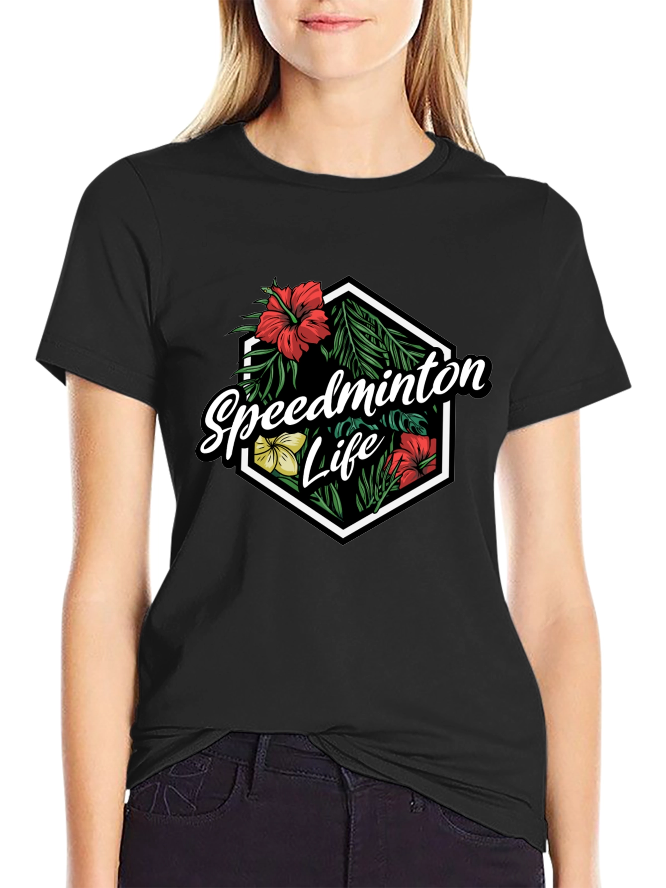 Black Speedminton Life Graphic Tee - Black view 2