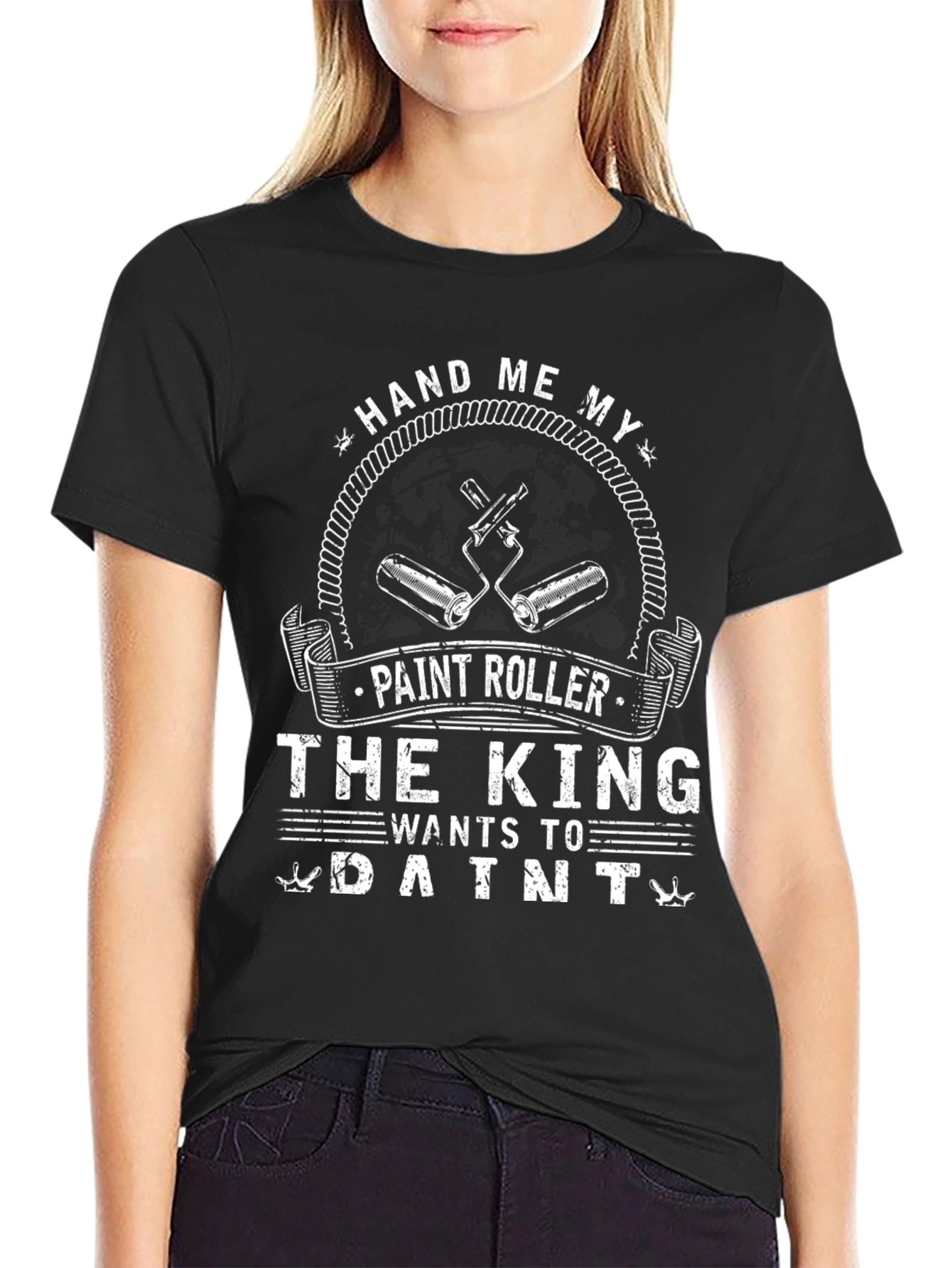 Black Hand Me My Paint Roller T-Shirt view 2