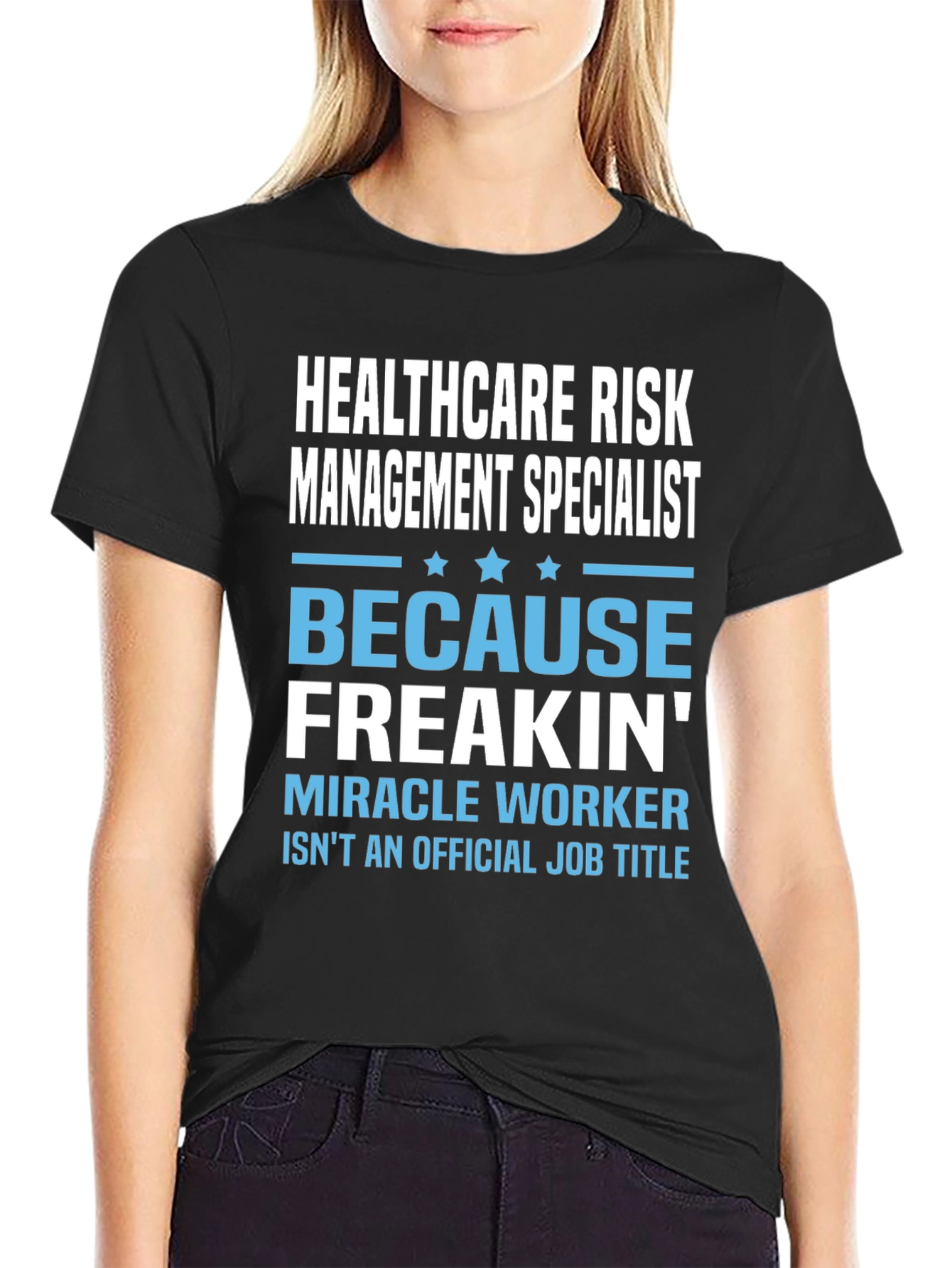 Black Healthcare Risk Management Specialist Black T-Shirt view 2