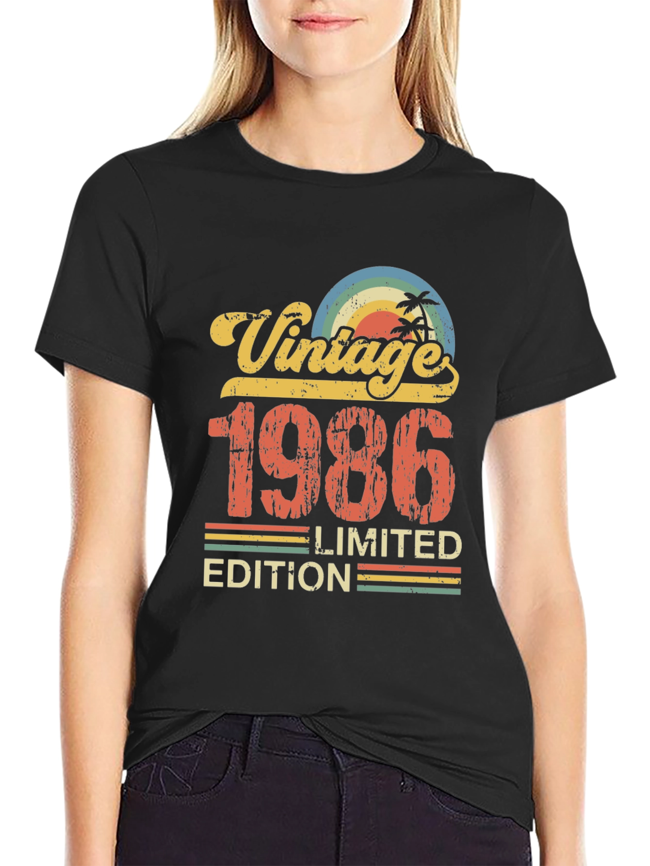 Black Vintage 1986 Limited Edition T-Shirt view 2