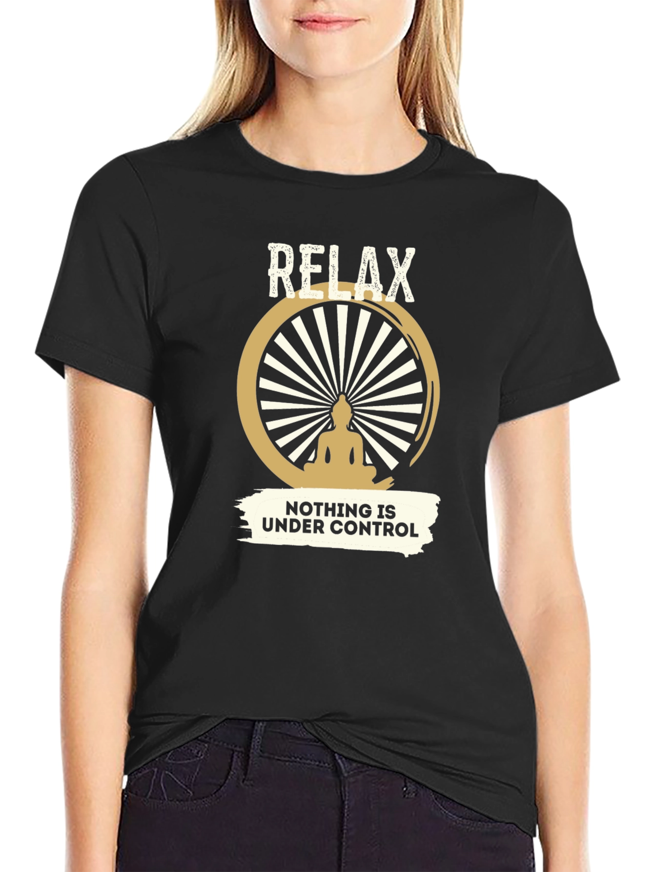 Black Relax Nothing is Under Control T-Shirt view 2