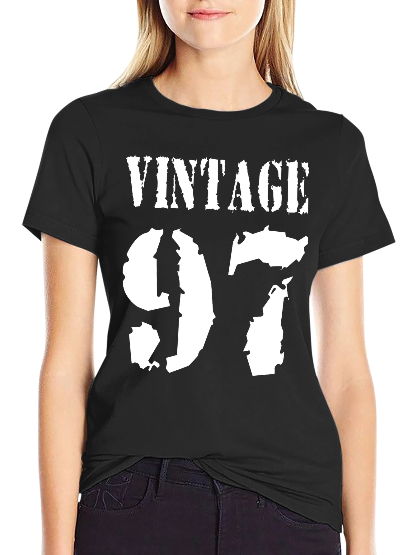 Black Vintage 97 Black T-Shirt view 2