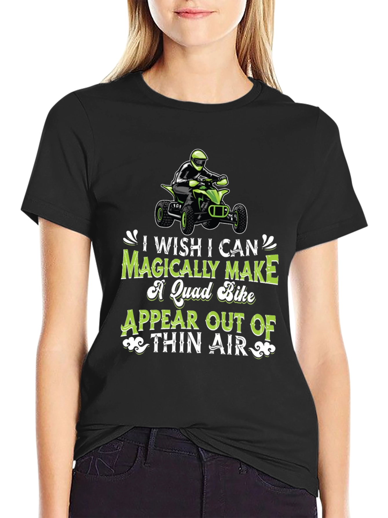 Black Magically Make Quad Bike T-Shirt - ATV Rider view 2