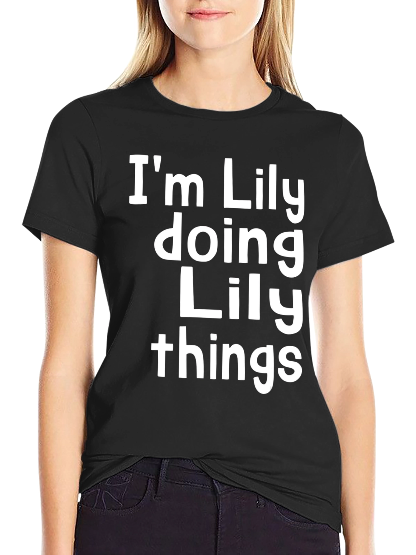 Black I'm Lily Doing Lily Things - Novelty T-Shirt view 2