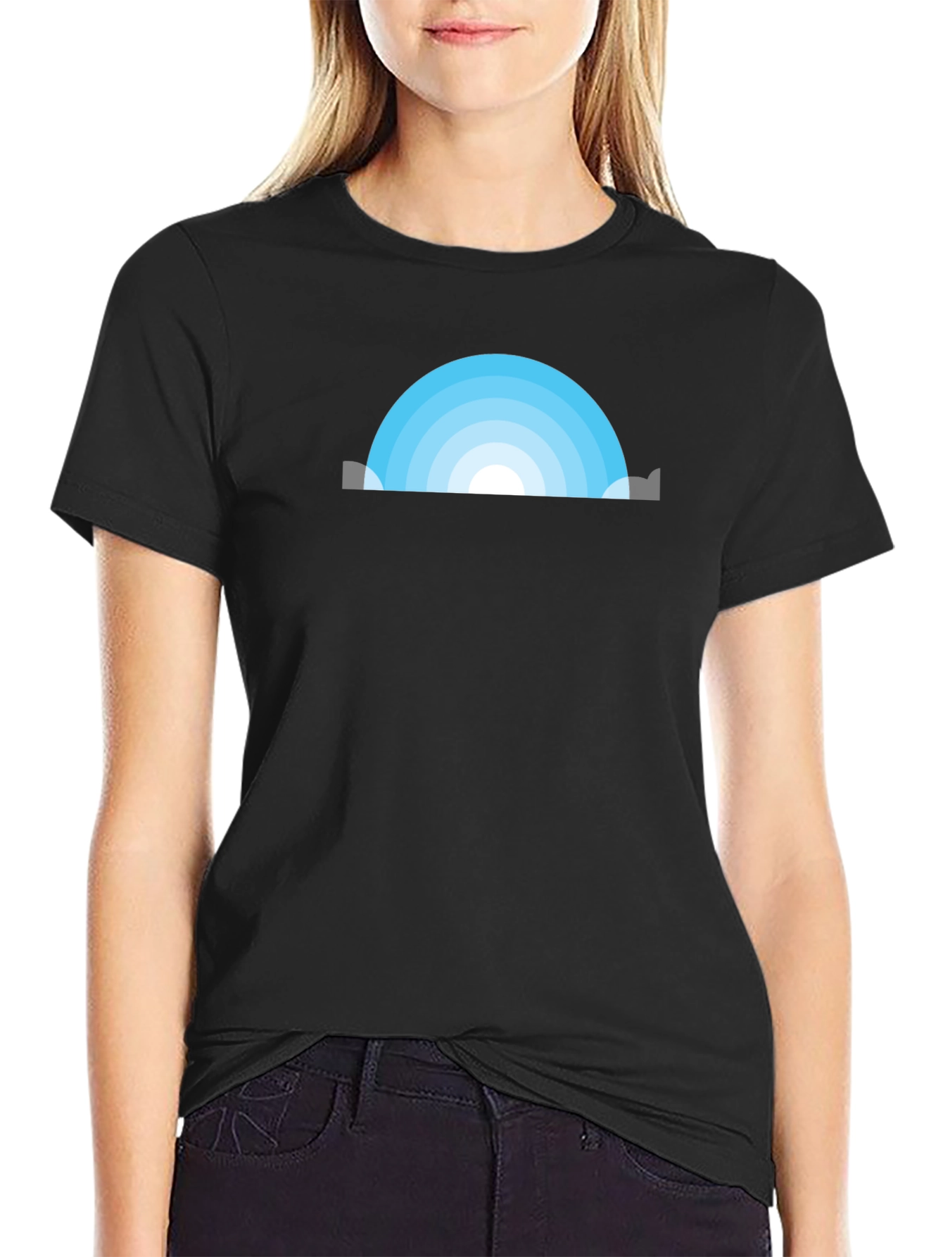 Black Skyline Arc Graphic Tee - Modern Minimalist Design view 2