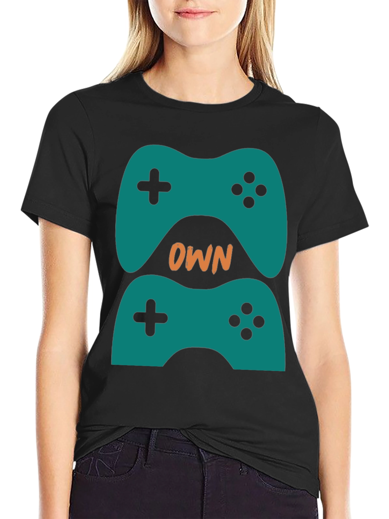 Black Own the Game T-Shirt - Gamer Style Tee view 2