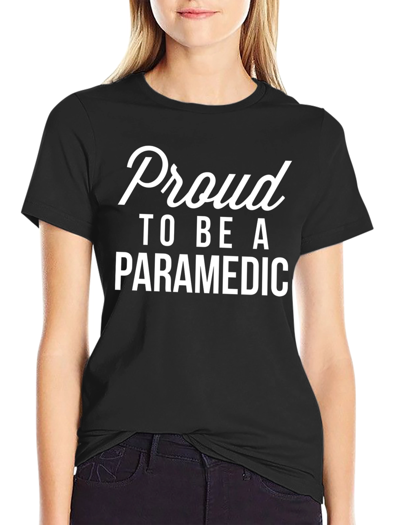 Black Proud Paramedic T-Shirt - Emergency Medical Services EMS Tee view 2