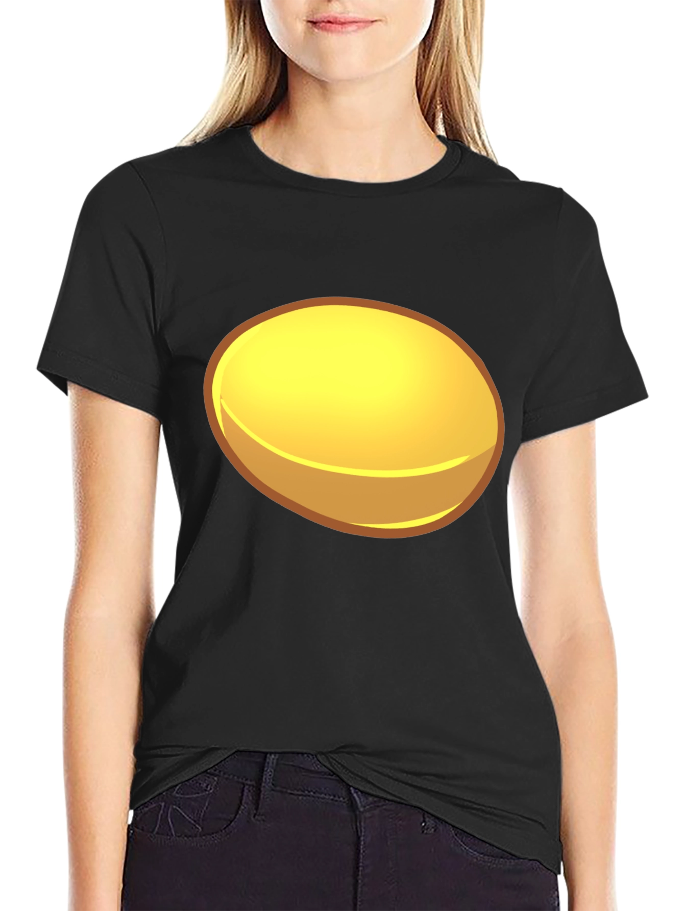 Black Shiny Oval Graphic Tee - Bold & Unique Design view 2