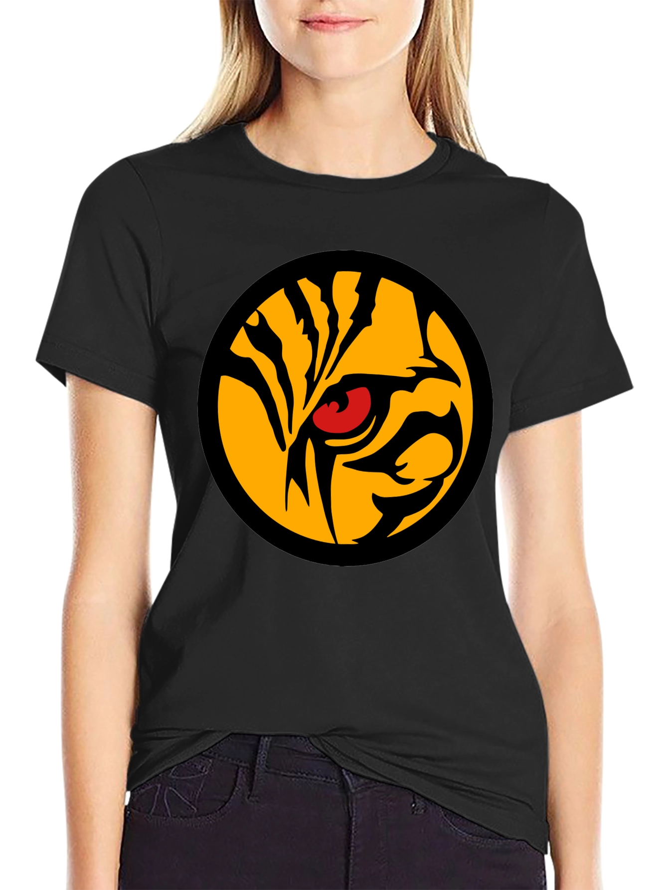 Black Tiger Eye Graphic Tee - Men's Black T-Shirt view 2