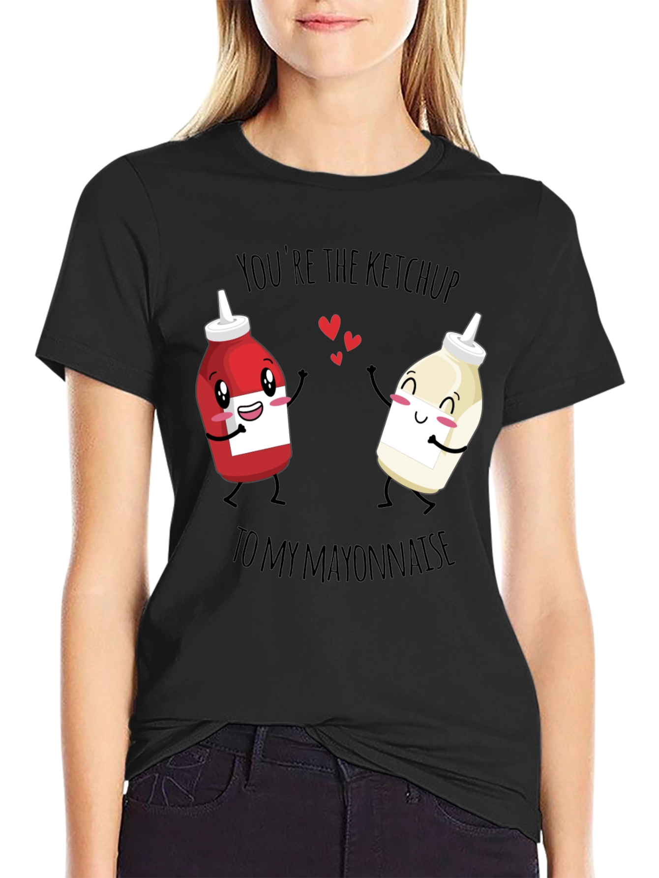 Black Ketchup to My Mayonnaise Graphic Tee - Cute Couples Shirt view 2