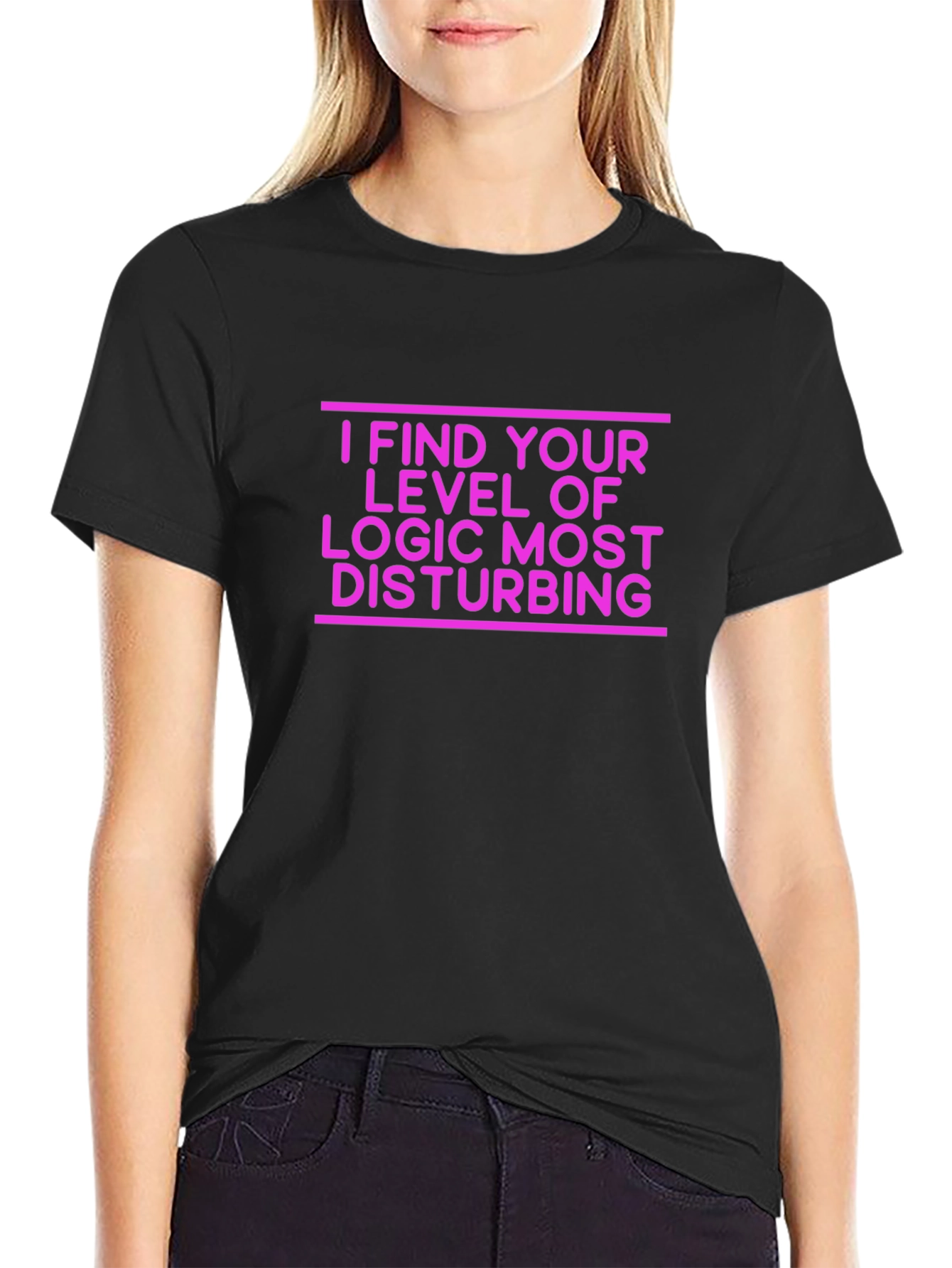 Black Disturbing Logic Graphic Tee view 2