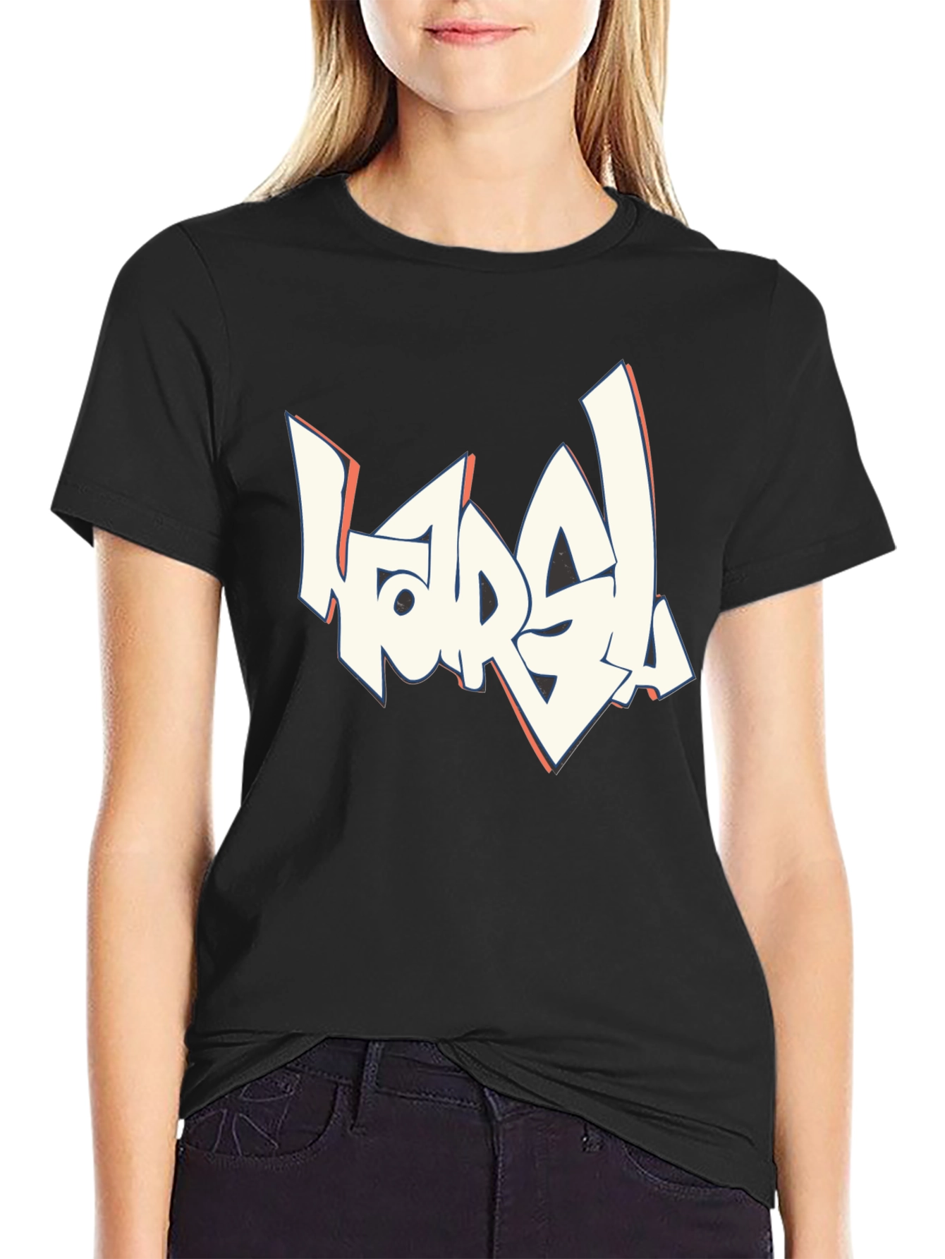 Black Bold Graphic Tee - "HORDA!" Design view 2