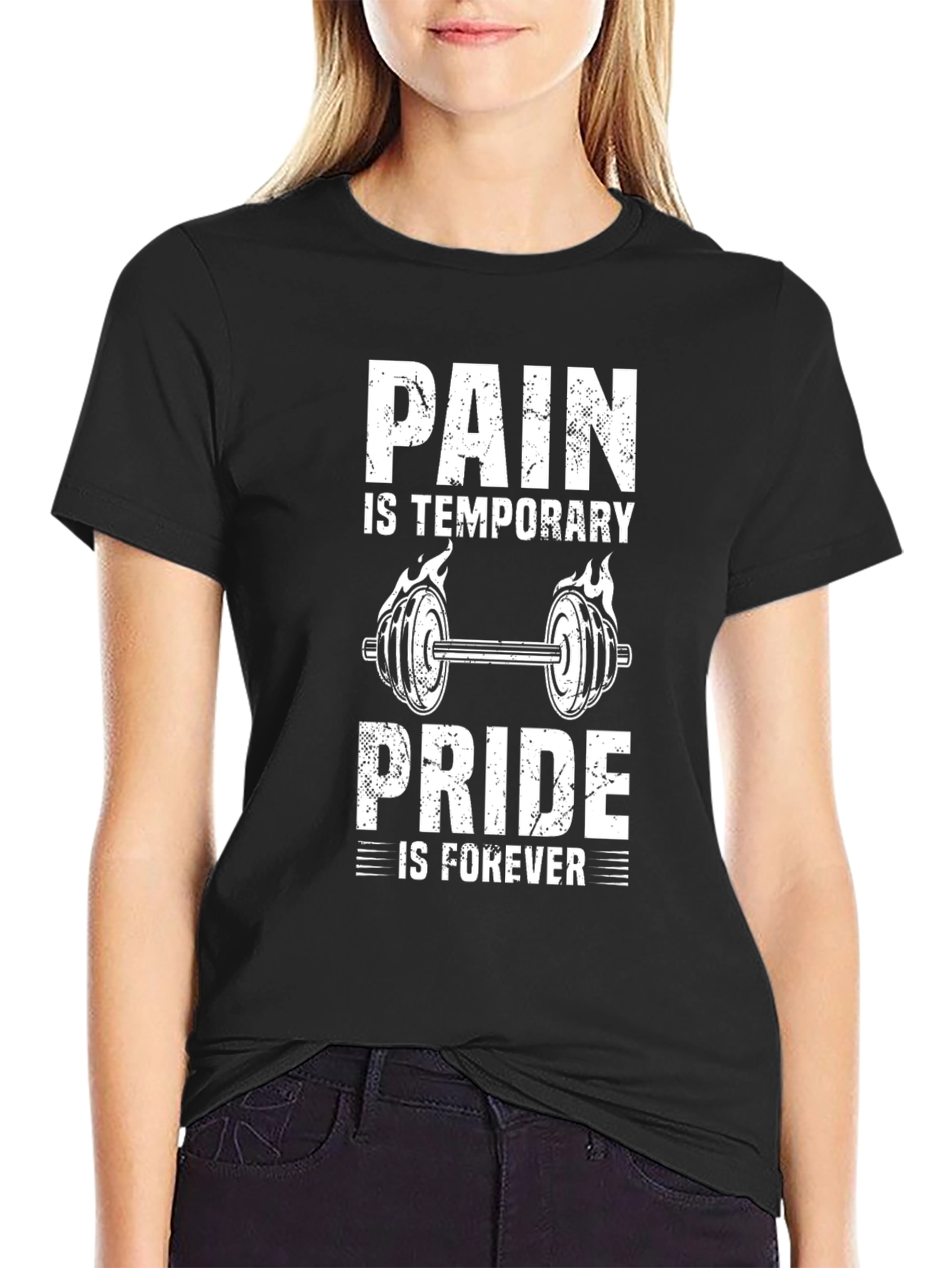 Black Pain Is Temporary Pride Is Forever Gym Workout T-Shirt view 2