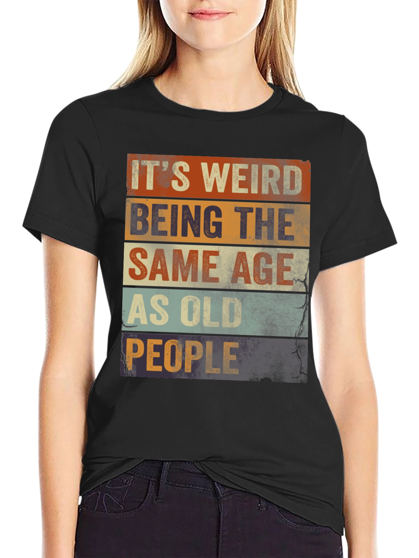 Black It's Weird Being The Same Age As Old People T-Shirt view 2